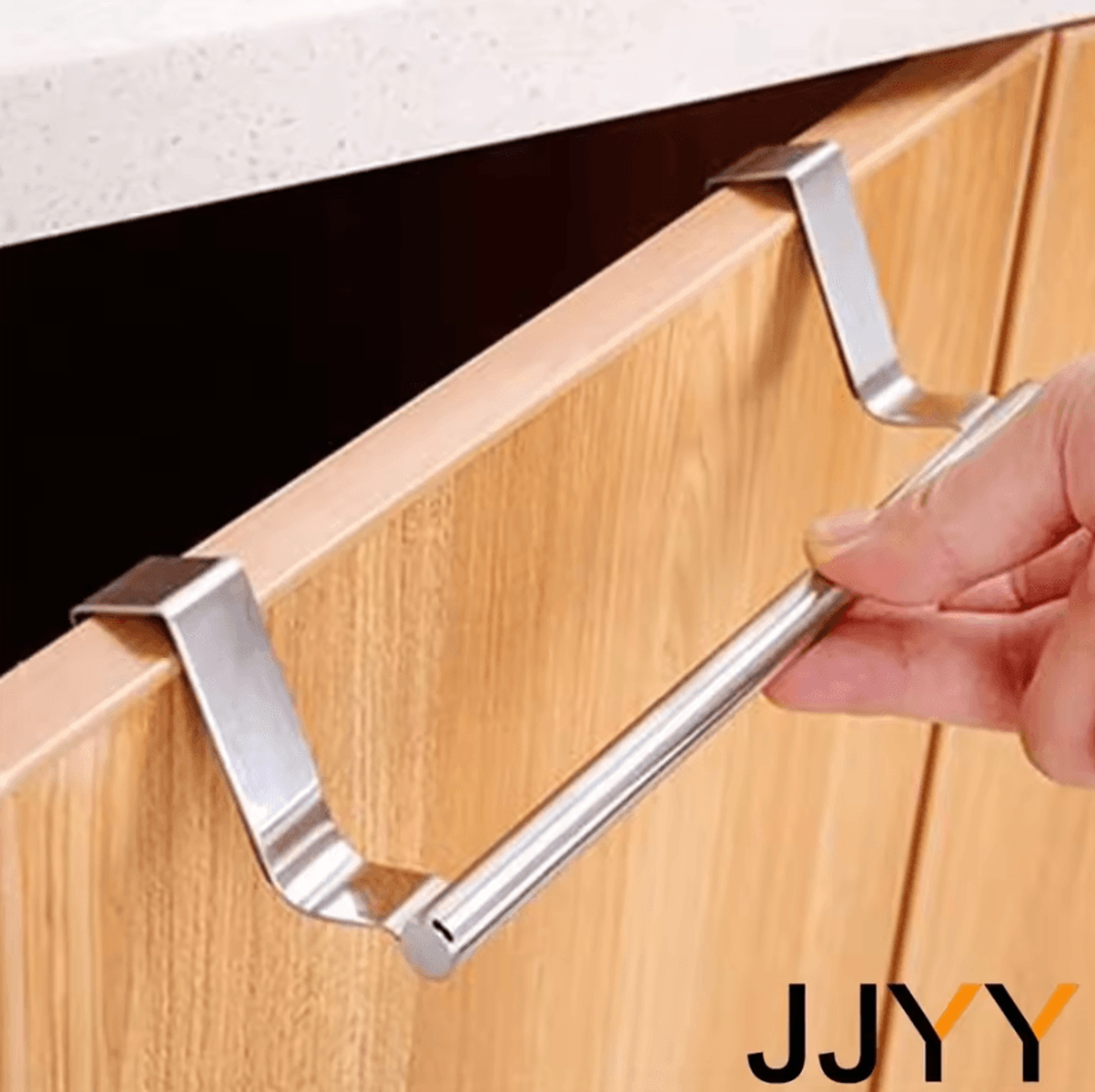 Stainless Steel OverCabinet Towel Rack  SpaceSaving Kitchen  Bathroom Organizer 1