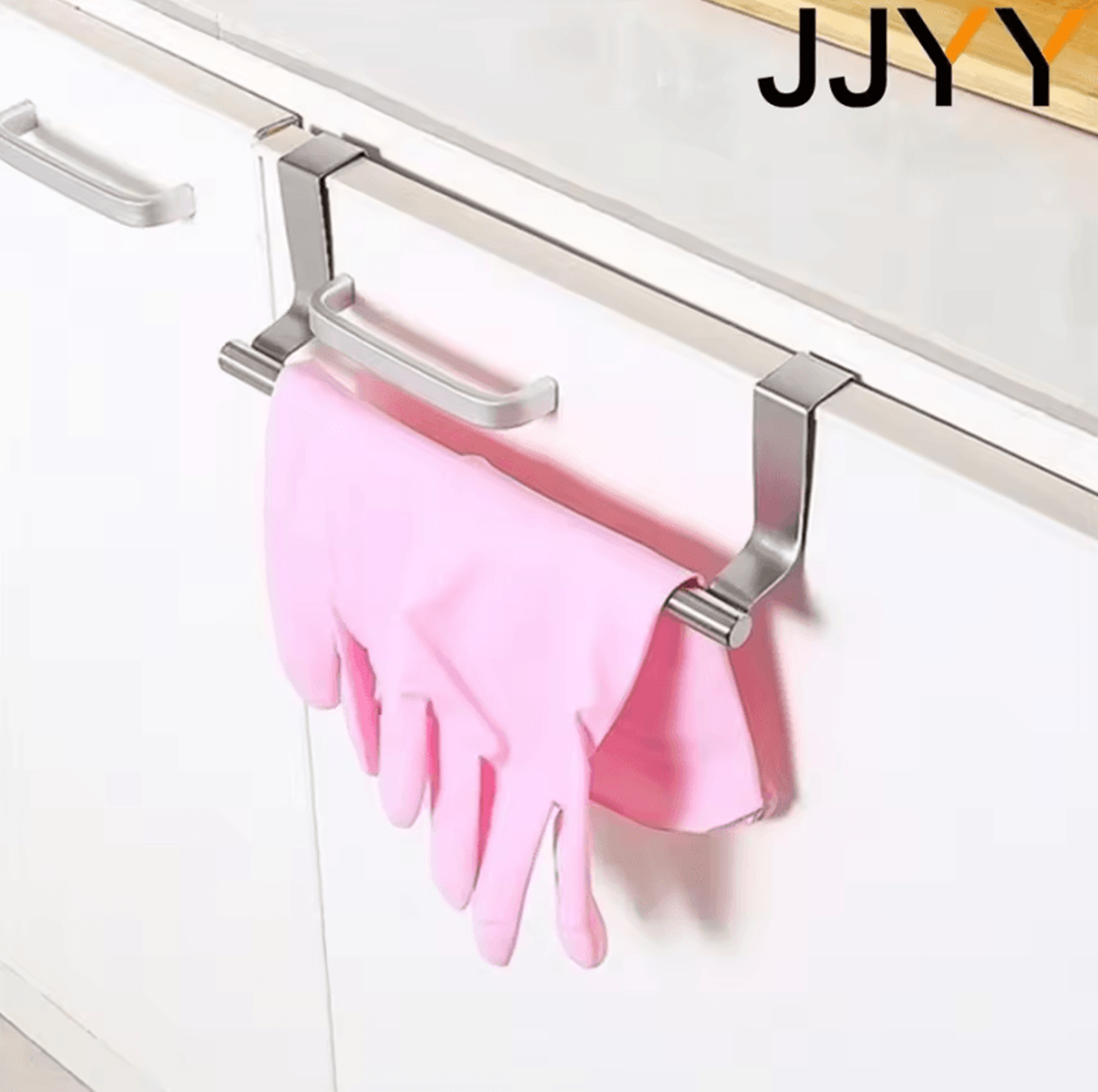 Stainless Steel OverCabinet Towel Rack  SpaceSaving Kitchen  Bathroom Organizer 4