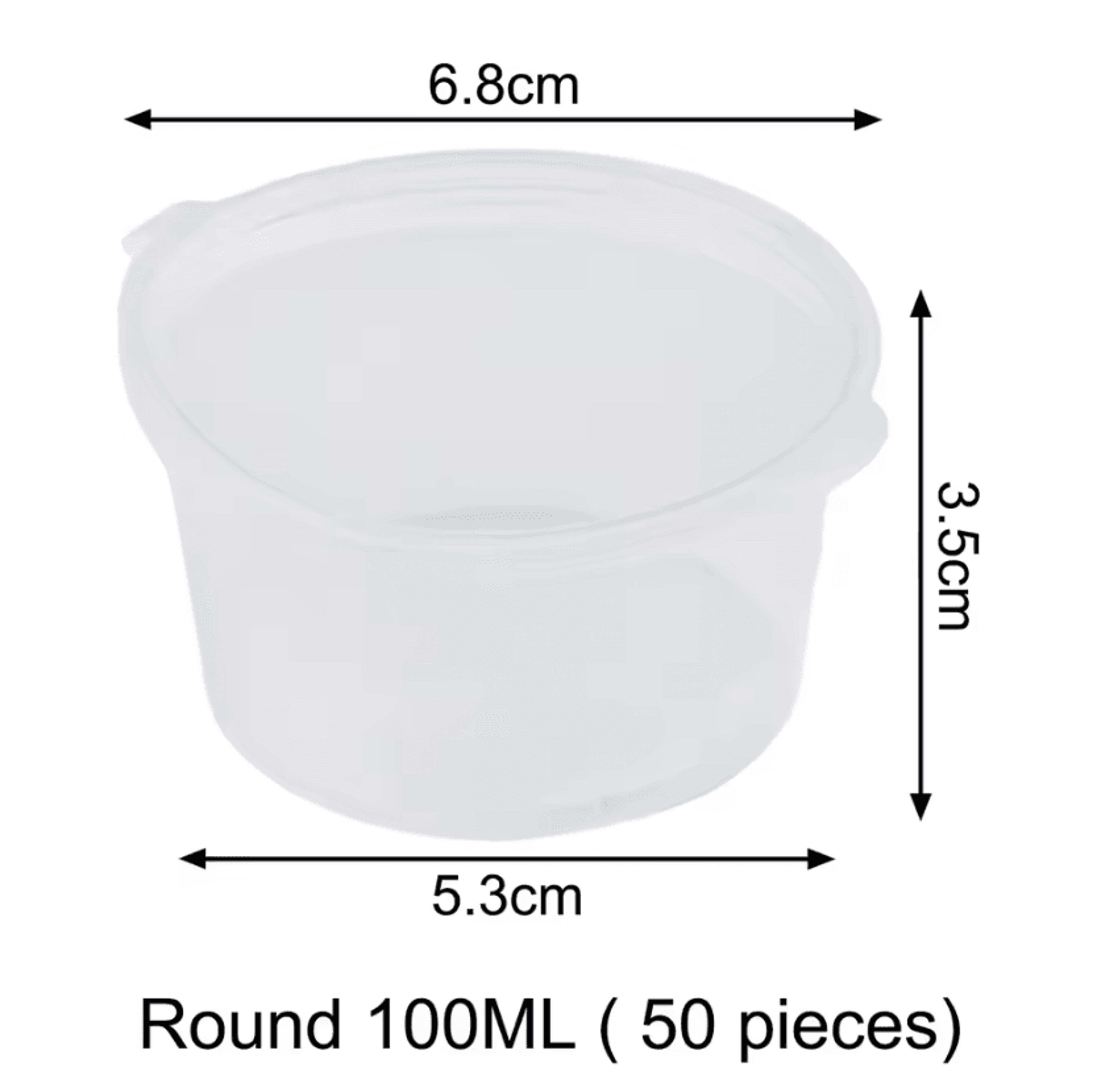 50Piece Disposable Sauce Containers With Lids  Clear Round Condiment  Food Storage Cups 6