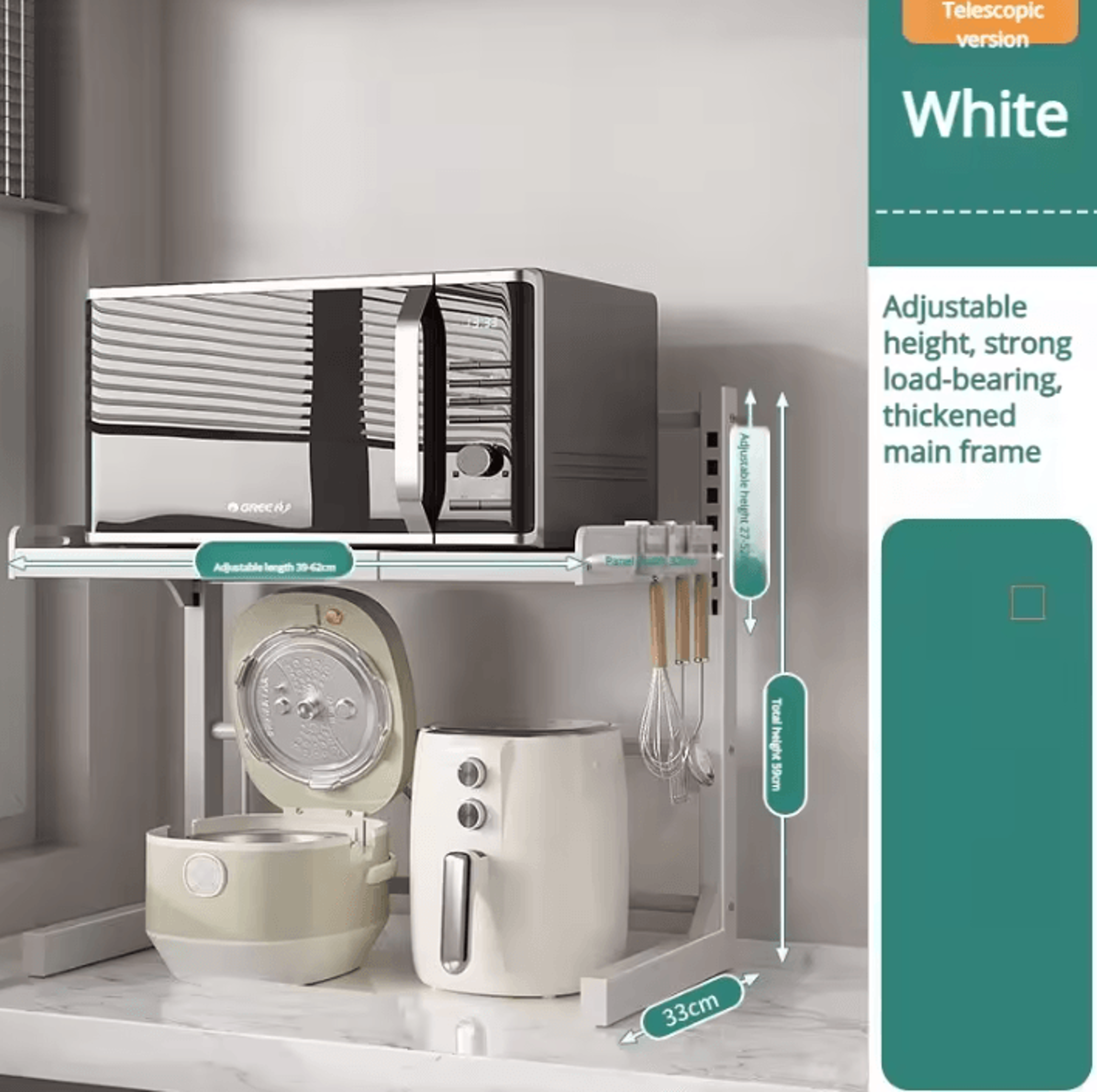 Expandable MultiLayer Microwave Oven Storage Rack  Kitchen Organizer Shelf 6