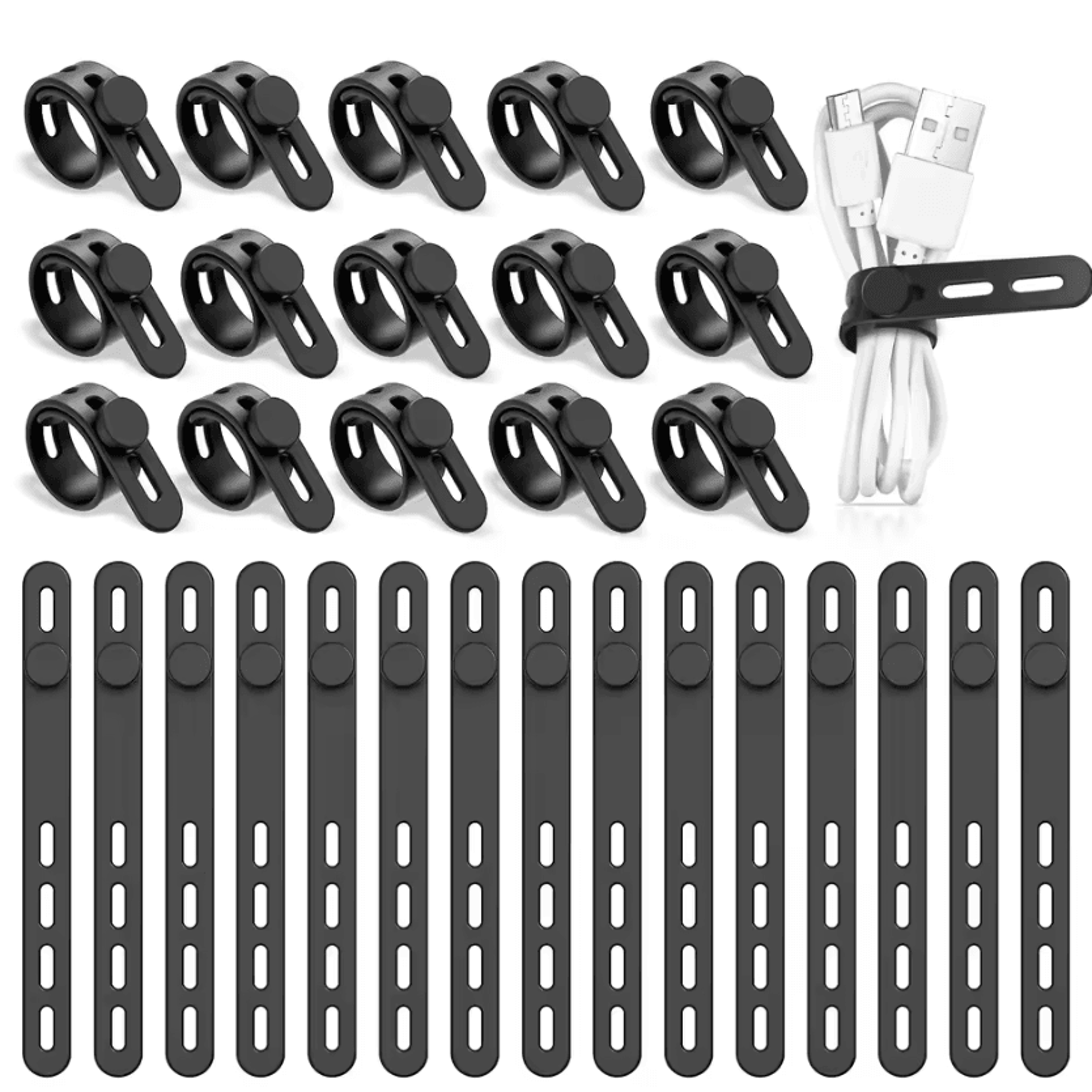 30Piece Reusable Silicone Cable Ties For Organized Cords  ClutterFree Spaces 0