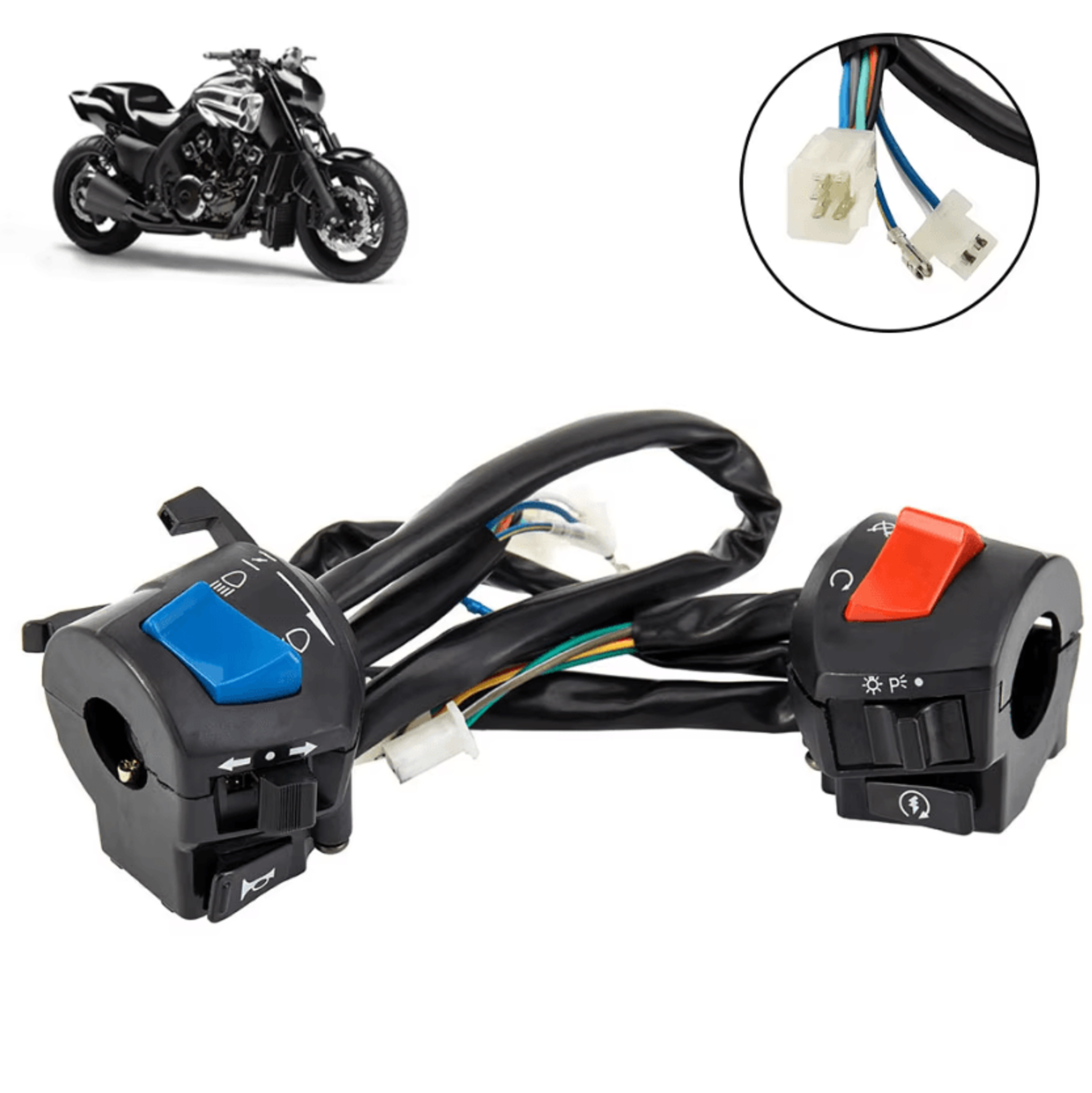Universal Motorcycle Handlebar Switch Control 78 Waterproof Motorcycle Control Switch Pair 3