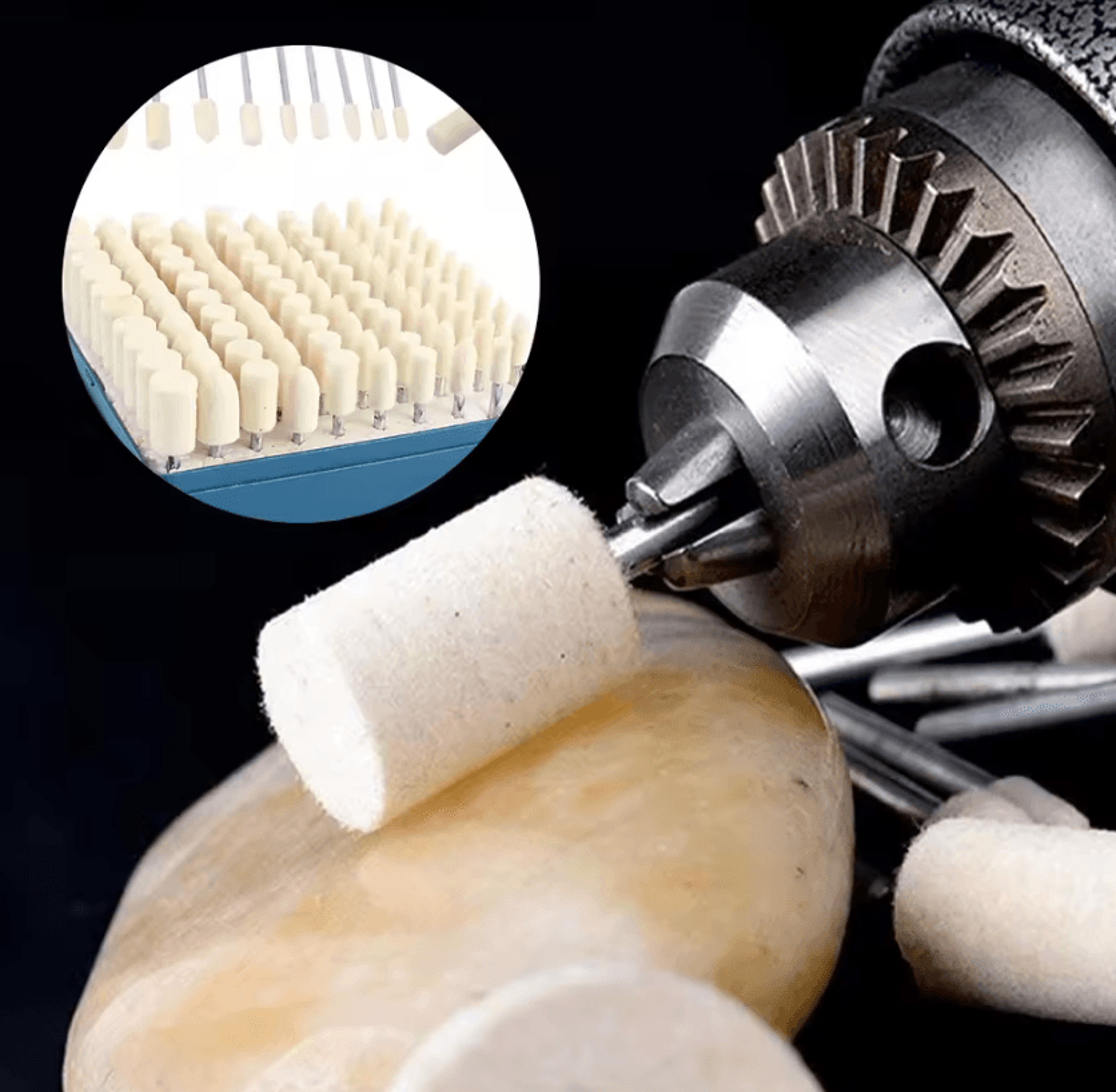 100Piece Wool Felt Polishing Wheel Rotary Tool Buffing Kit For Dremel  Rotary Tools 0