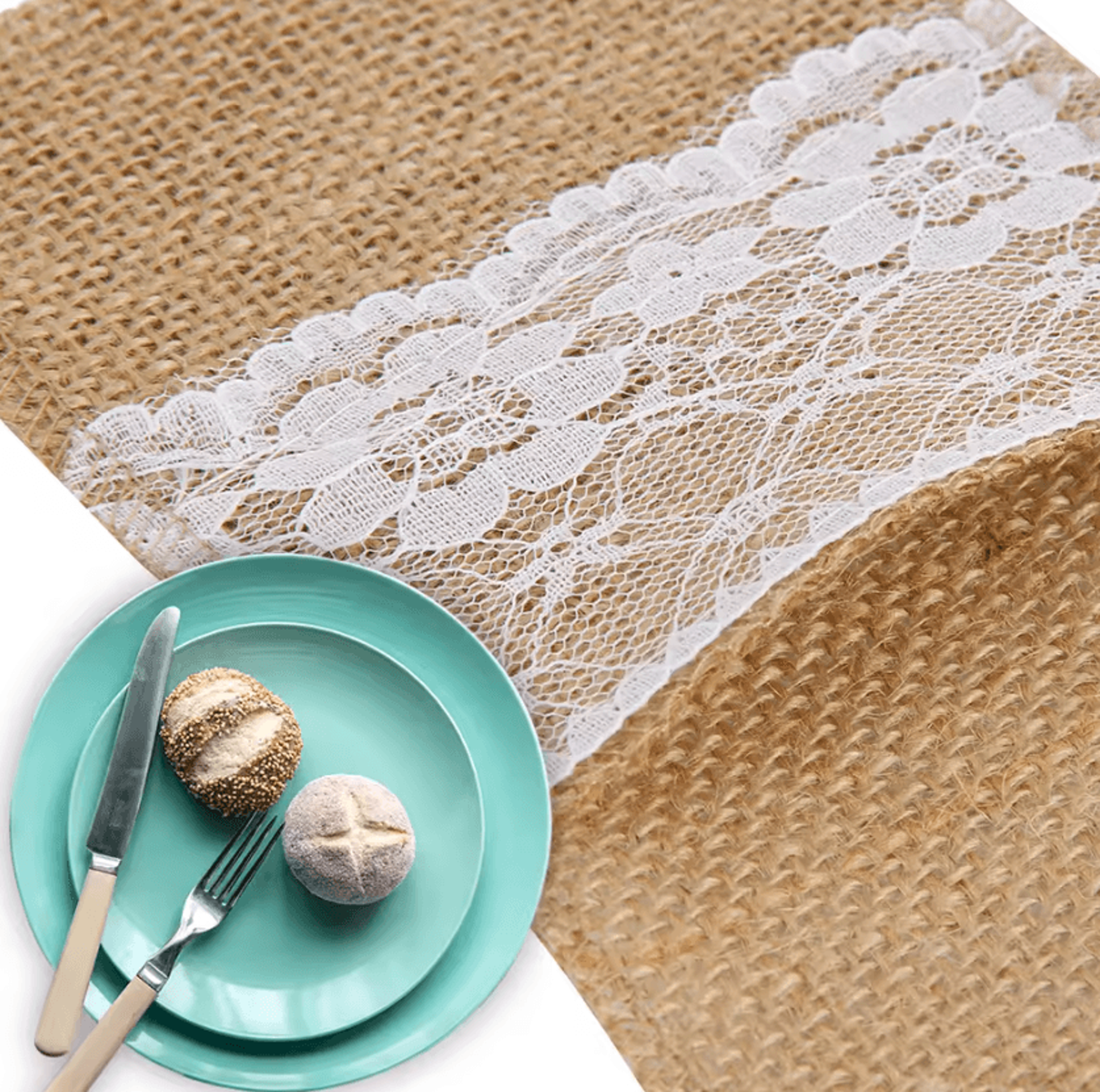 Rustic Burlap Cutlery Pouches With Lace Wedding Silverware Holders 50 Pieces 2