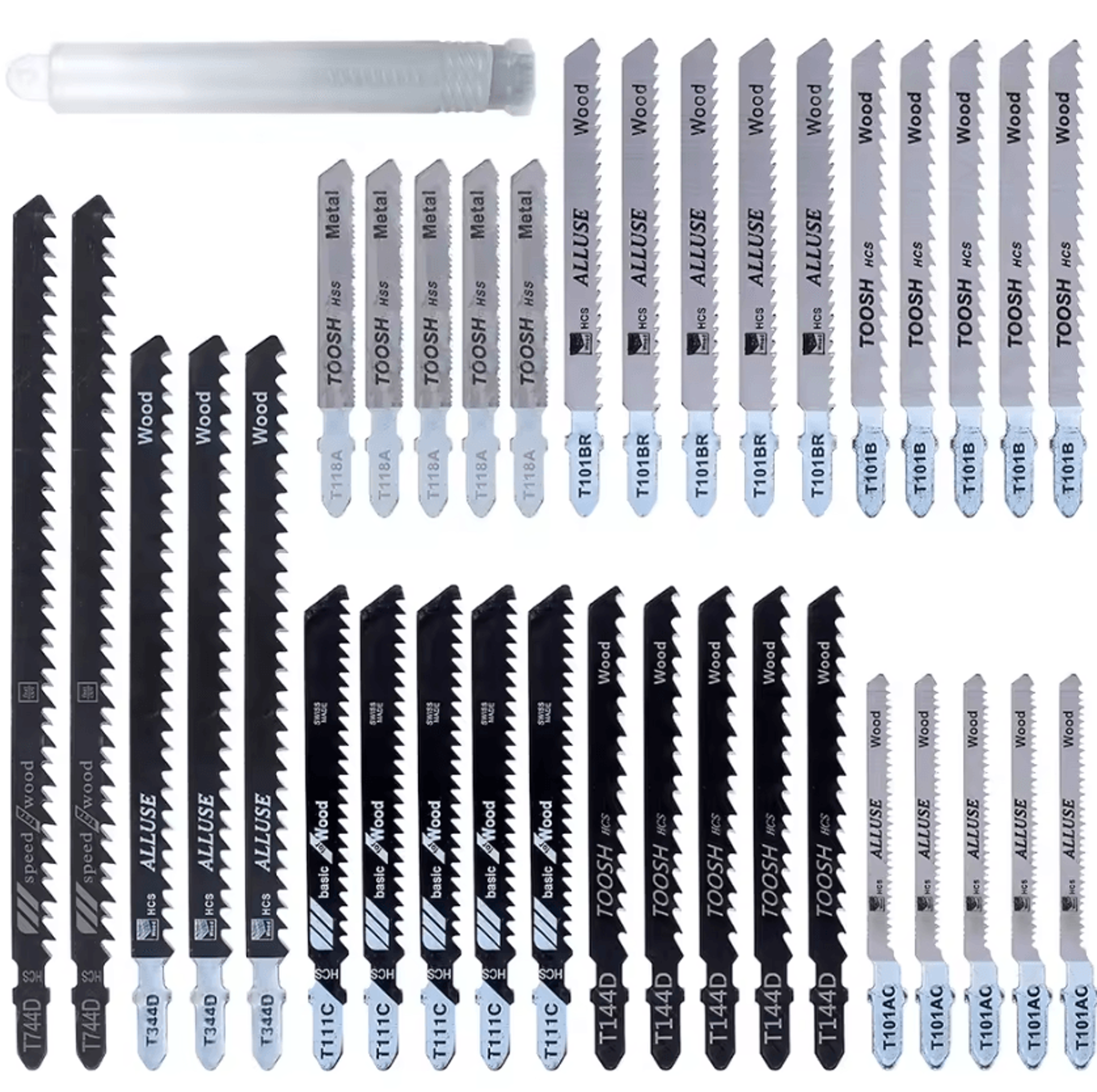 Professional TShank Jigsaw Blades HCS Assorted Wood Plastic  Metal Cutting Set 8