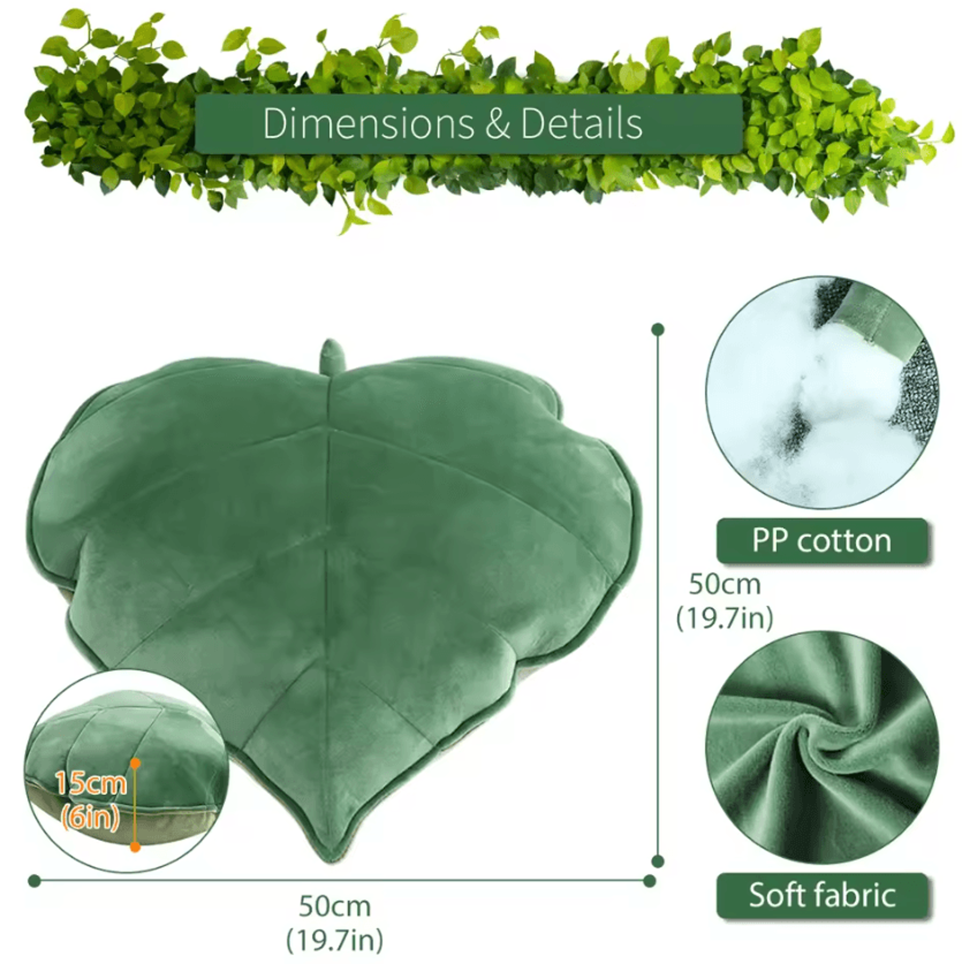 3D Leaf Throw Pillow Soft Plush Plant Shaped Decorative Cushion For Sofa Bed And Home Decor 1