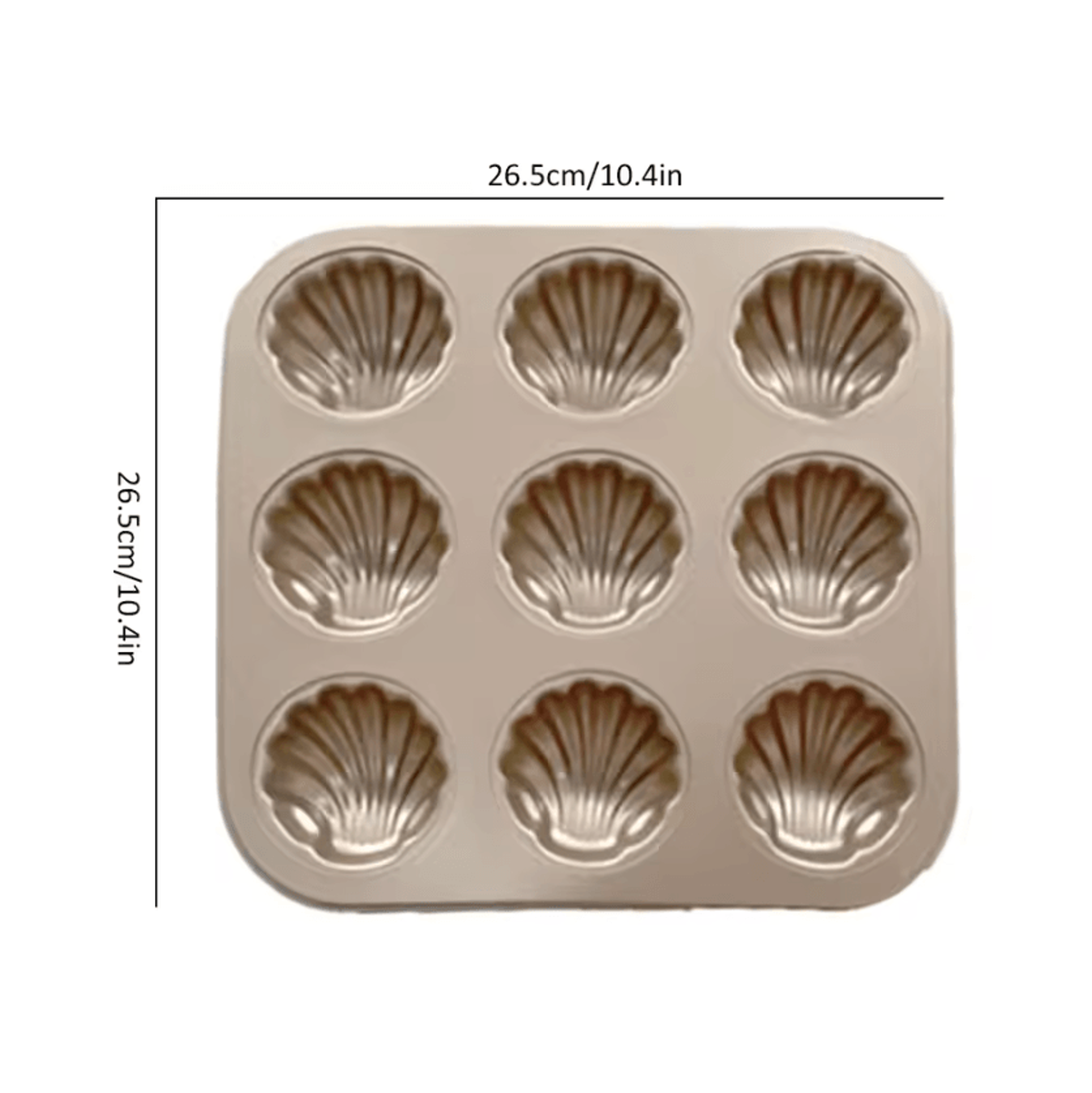 9 Cavity Madeleine Baking Pan Non Stick Carbon Steel Shell Cake Mold 4