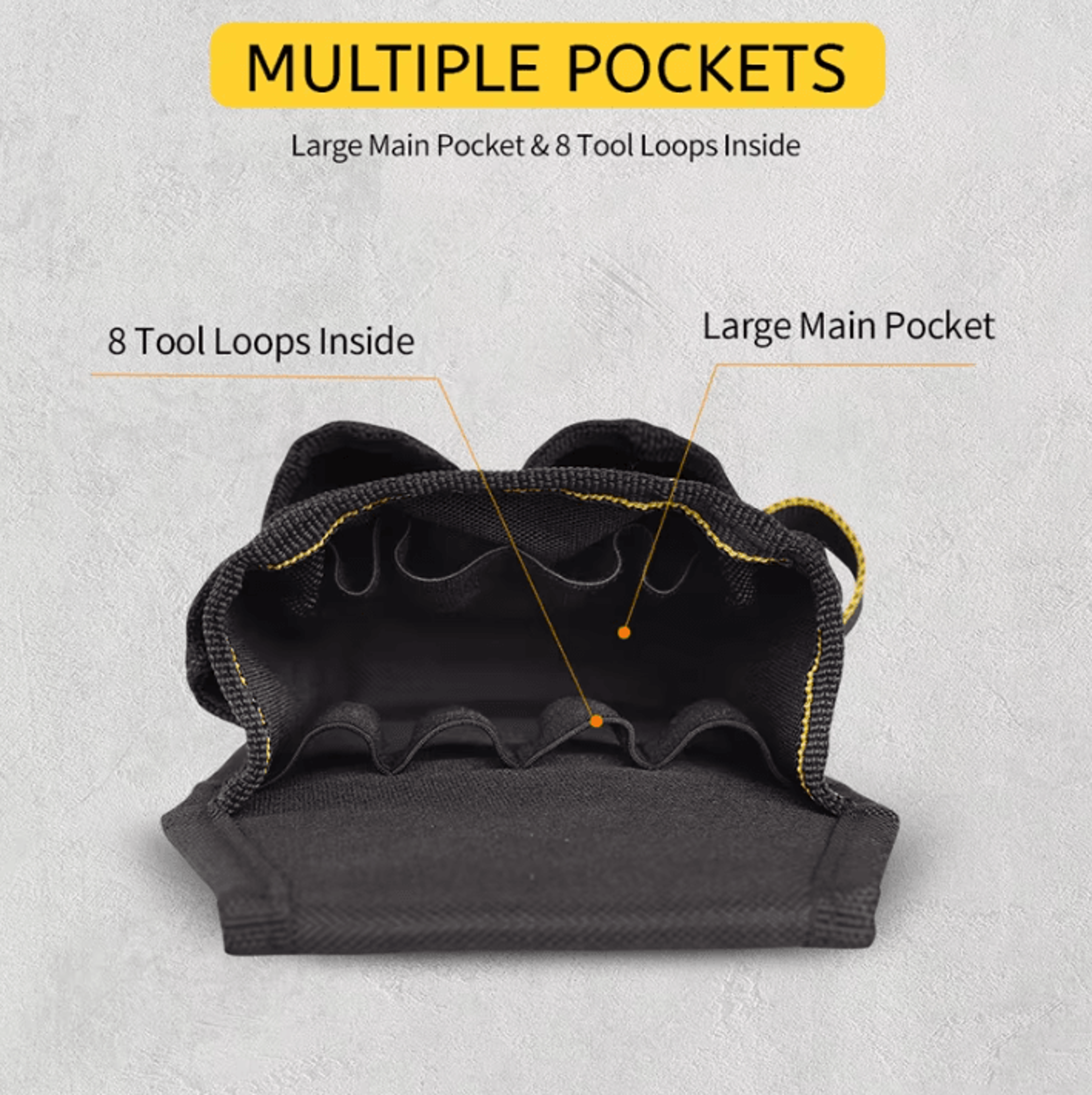 WINHUNT Tool Pouch With Belt Clip Heavy Duty Utility Tool Organizer For Electricians And Carpenters 3