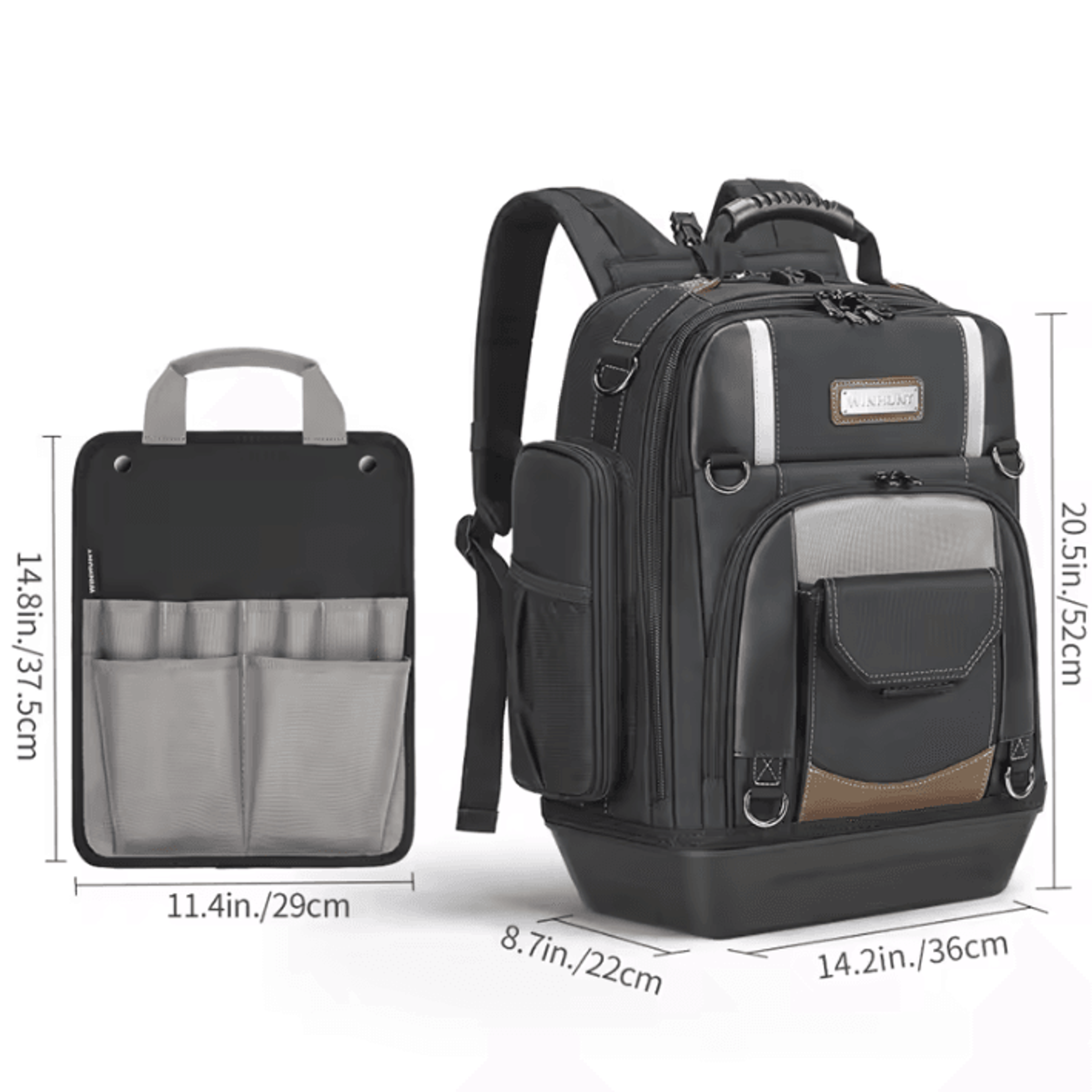 Heavy Duty Tool Backpack With Molded Bottom And Removable Tool Organizer 4