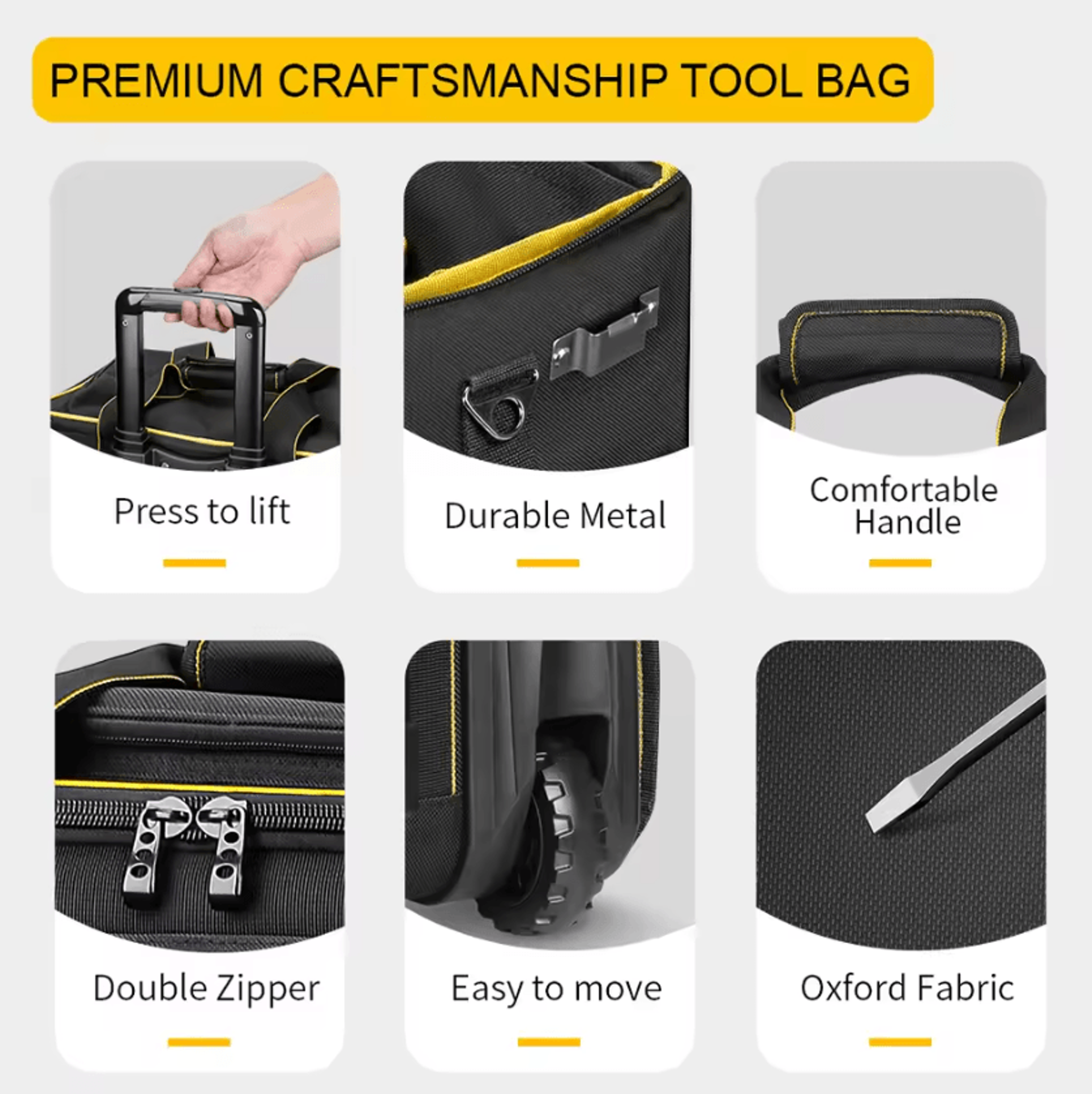 WINHUNT Rolling Tool Bag With Telescoping Handle And Heavy Duty Wheels 3