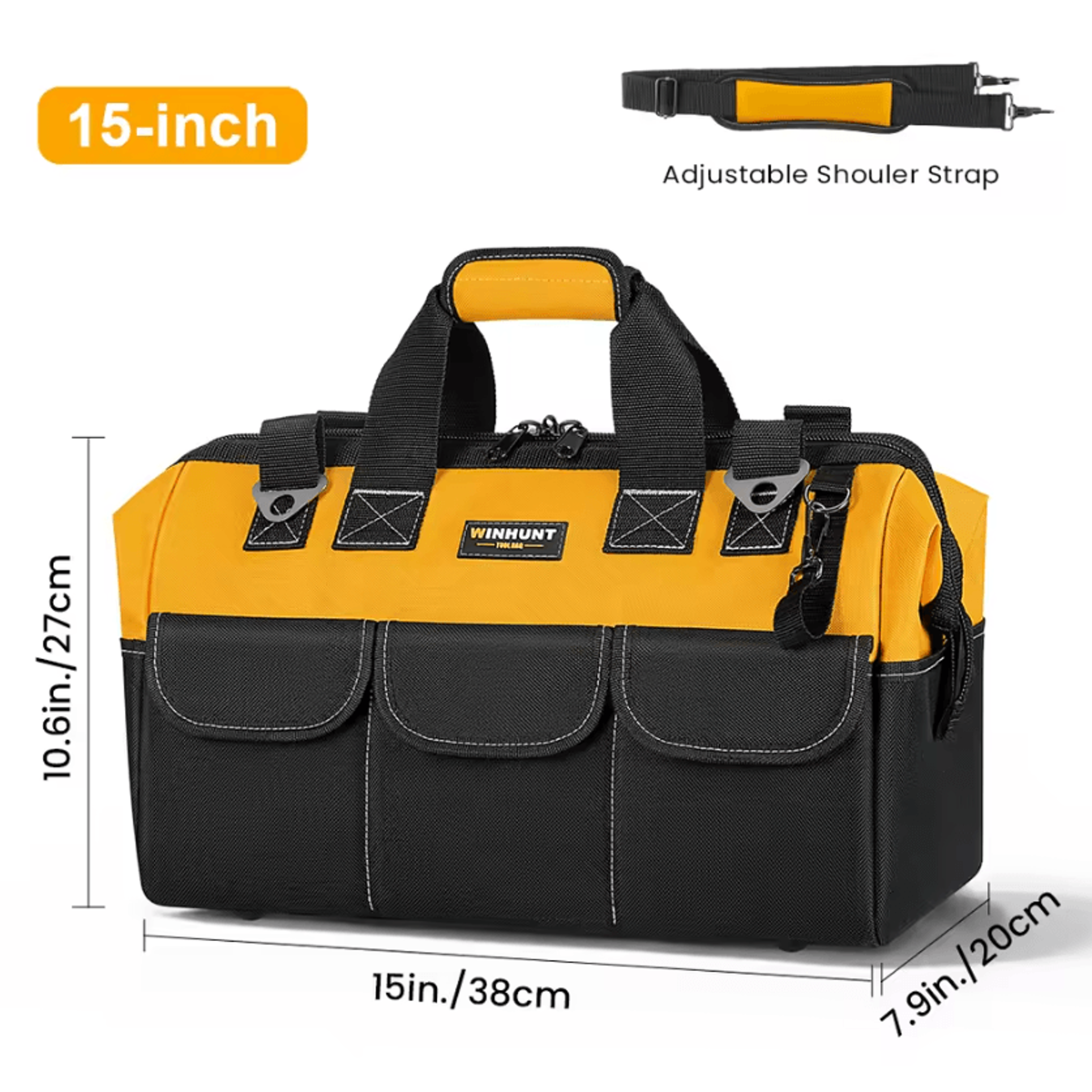 Heavy Duty 14 Pocket Tool Bag With Adjustable Shoulder Strap 5