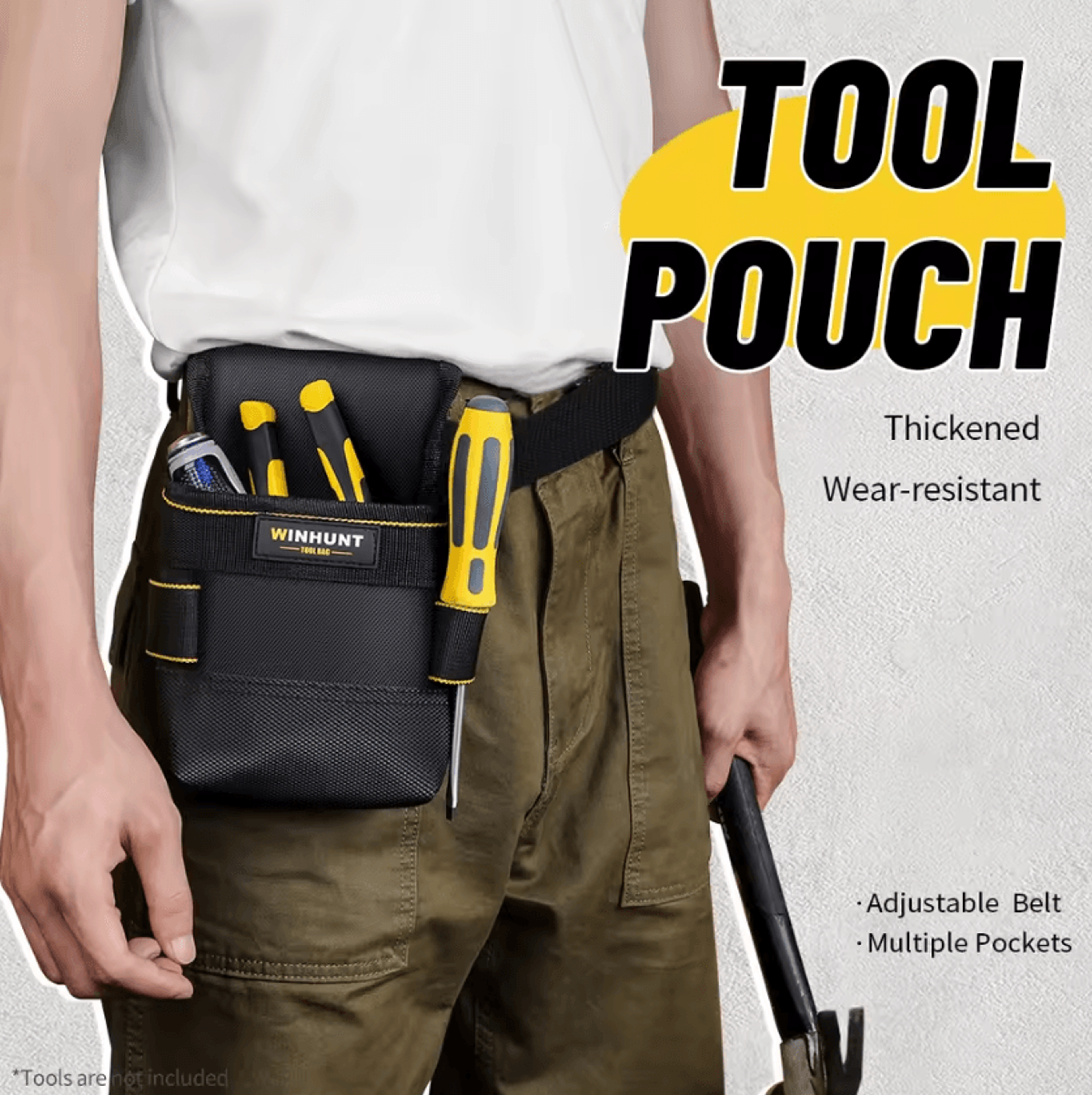 Heavy Duty Tool Pouch With Adjustable Belt  Oxford Cloth Utility Tool Belt For Electricians Carpent 0