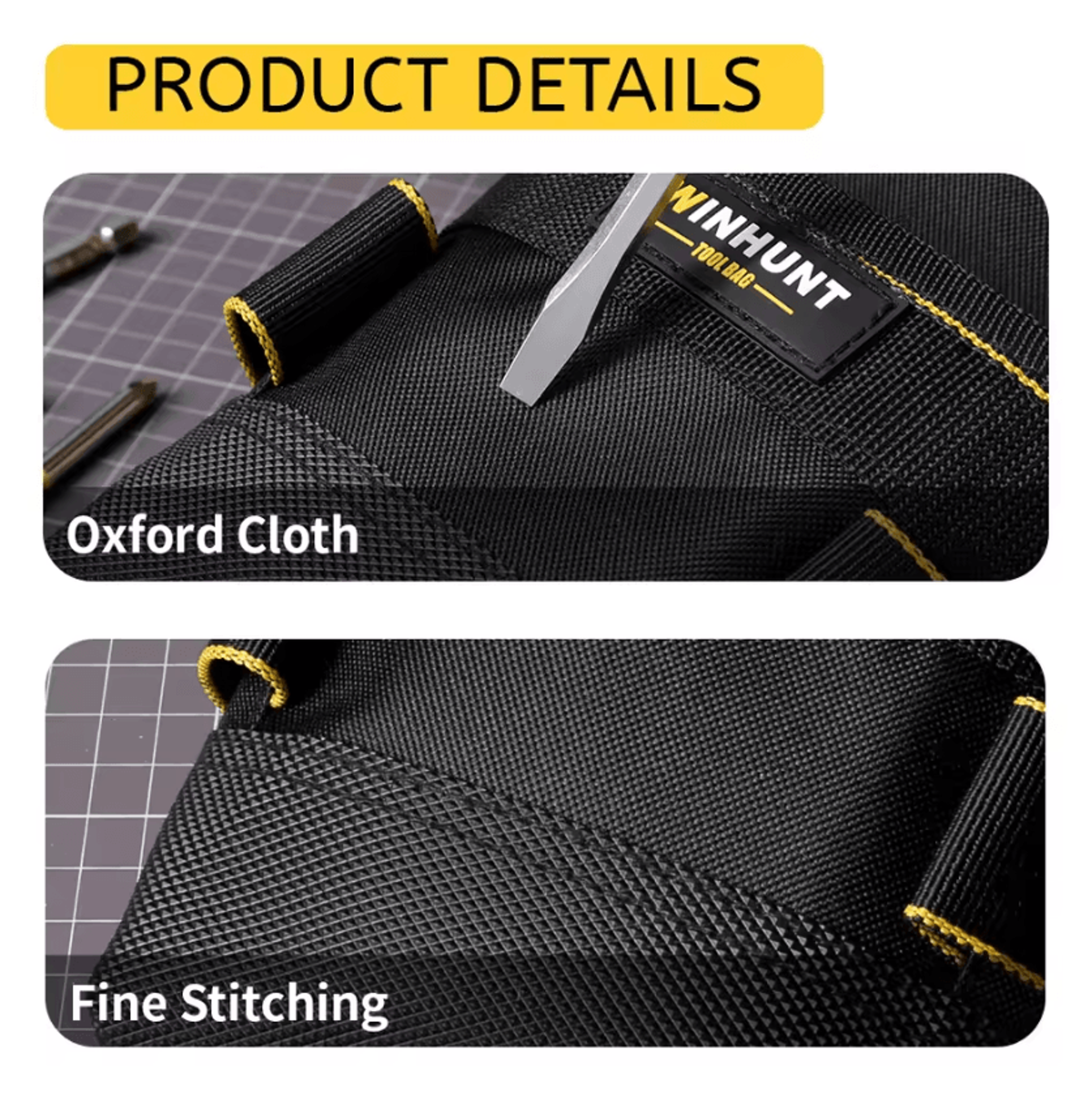 Heavy Duty Tool Pouch With Adjustable Belt  Oxford Cloth Utility Tool Belt For Electricians Carpent 1
