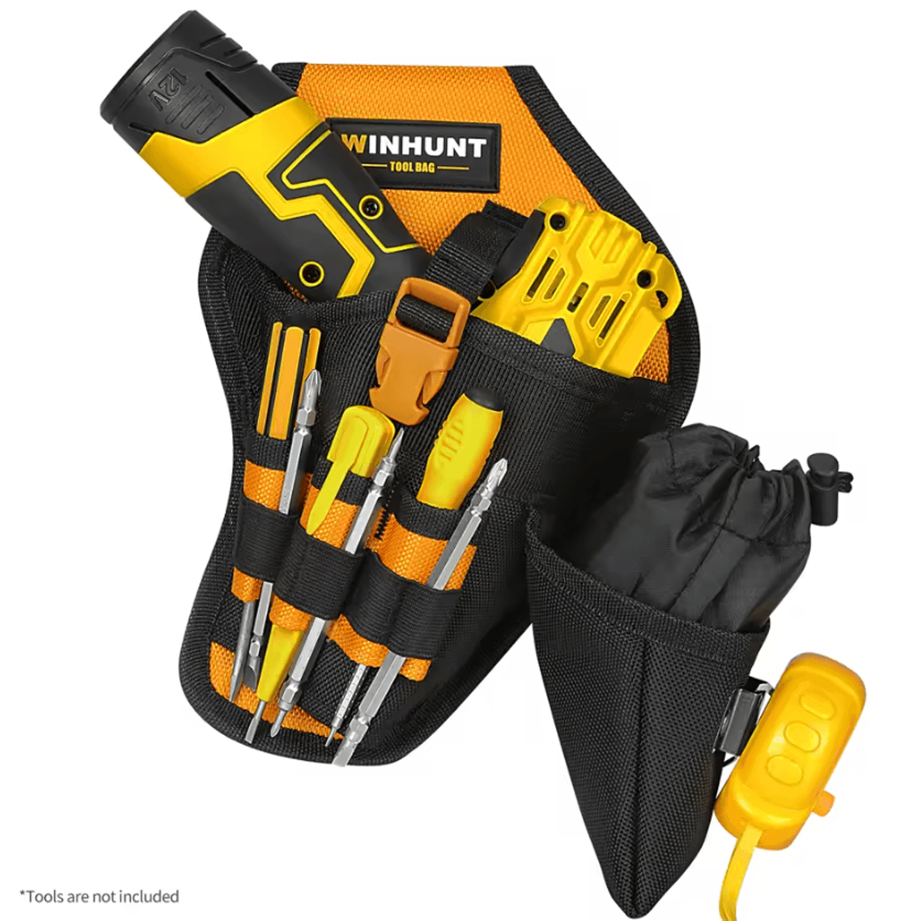 Heavy Duty Drill Holster With Bit Pouch  Adjustable Impact Driver Holster For Tool Belt 3