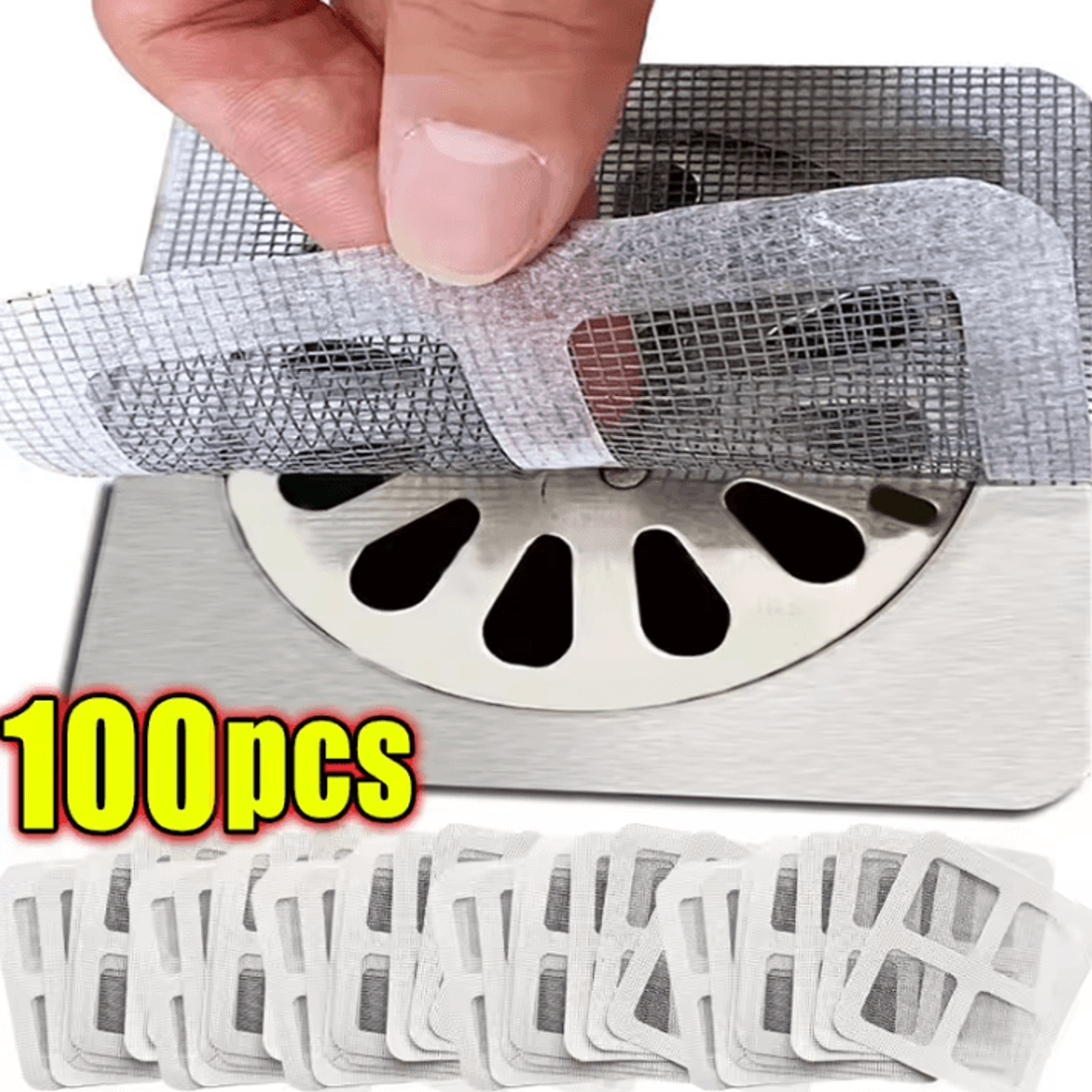 Disposable Shower Drain Hair Catcher Mesh Stickers 0