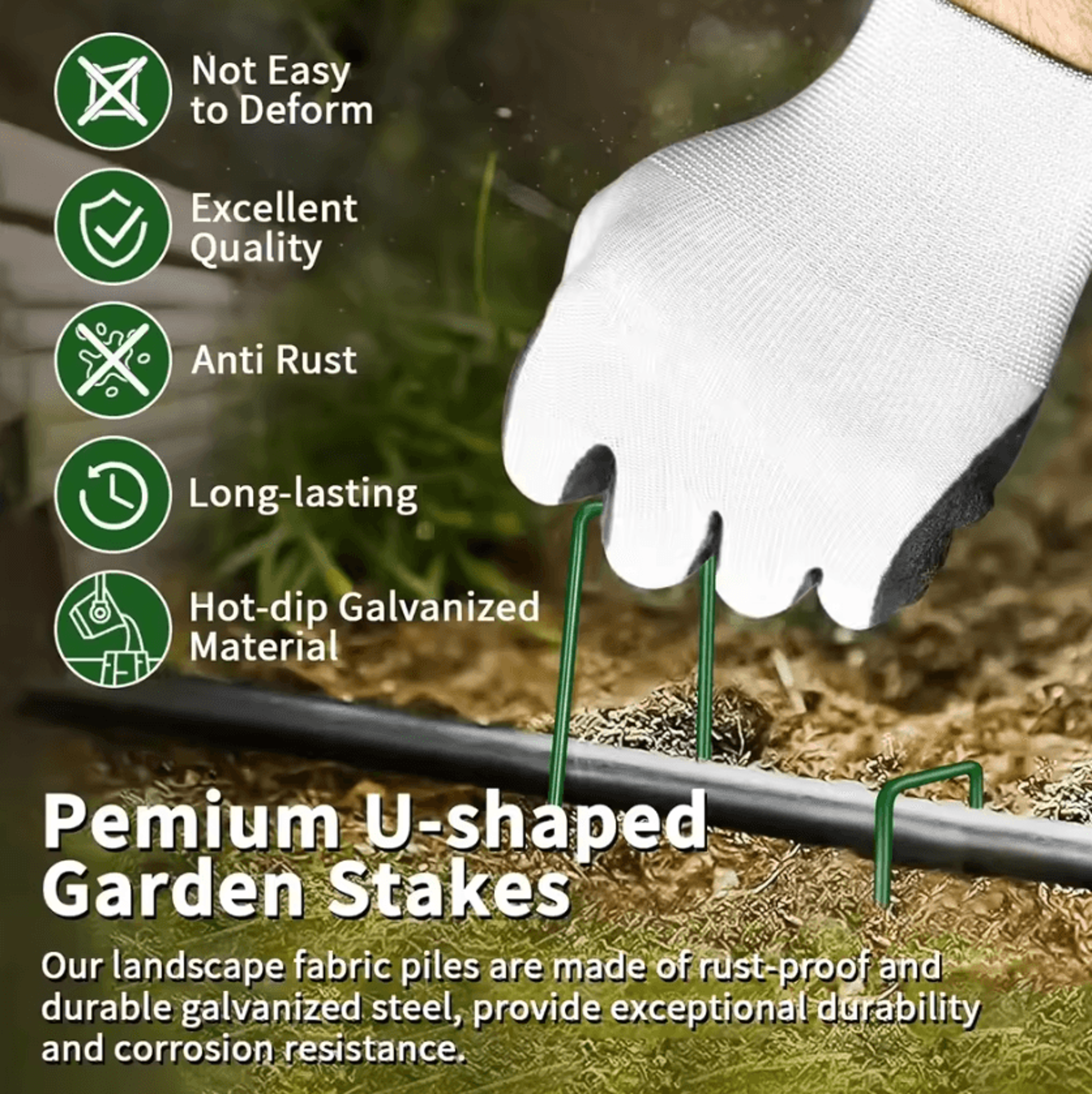 Heavy Duty U Shaped Landscape Staples Garden Stakes For Weed Barrier Lawn And Tents 4