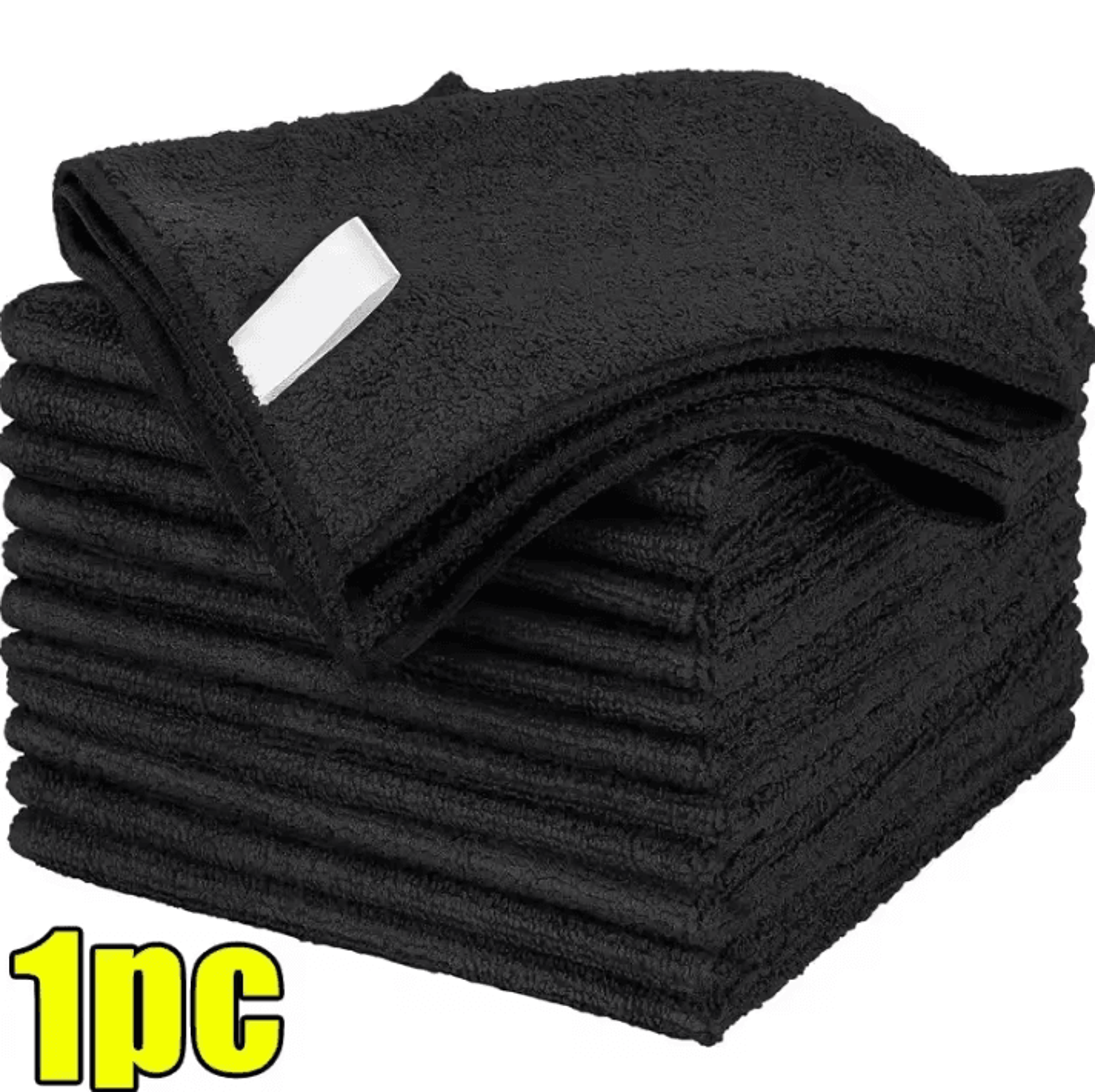 Black Microfiber Cleaning Cloths Absorbent Reusable Towels For Car And Household Cleaning 4