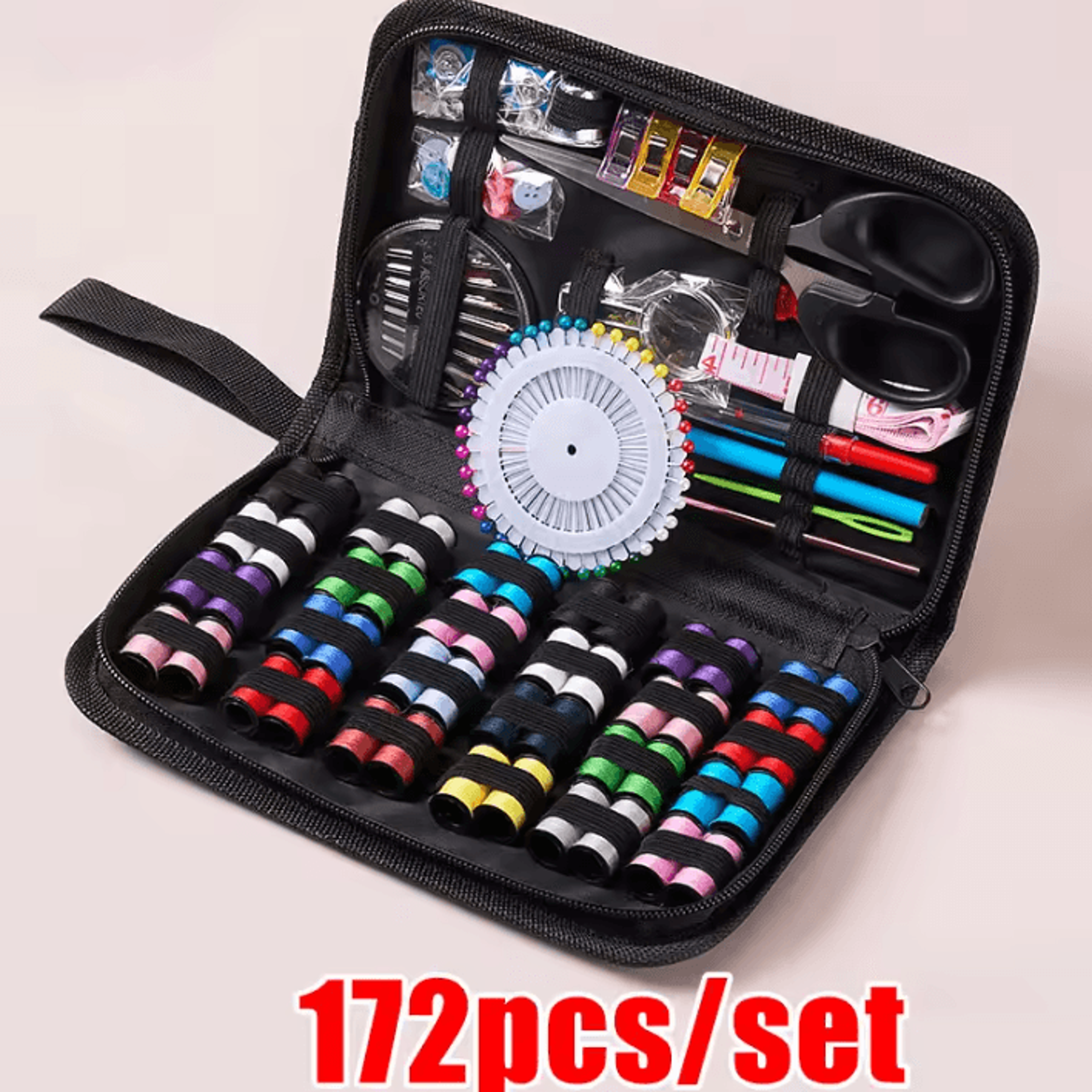 Portable Sewing Kit Set With Threads Needles Scissors And Travel Storage Bag 5