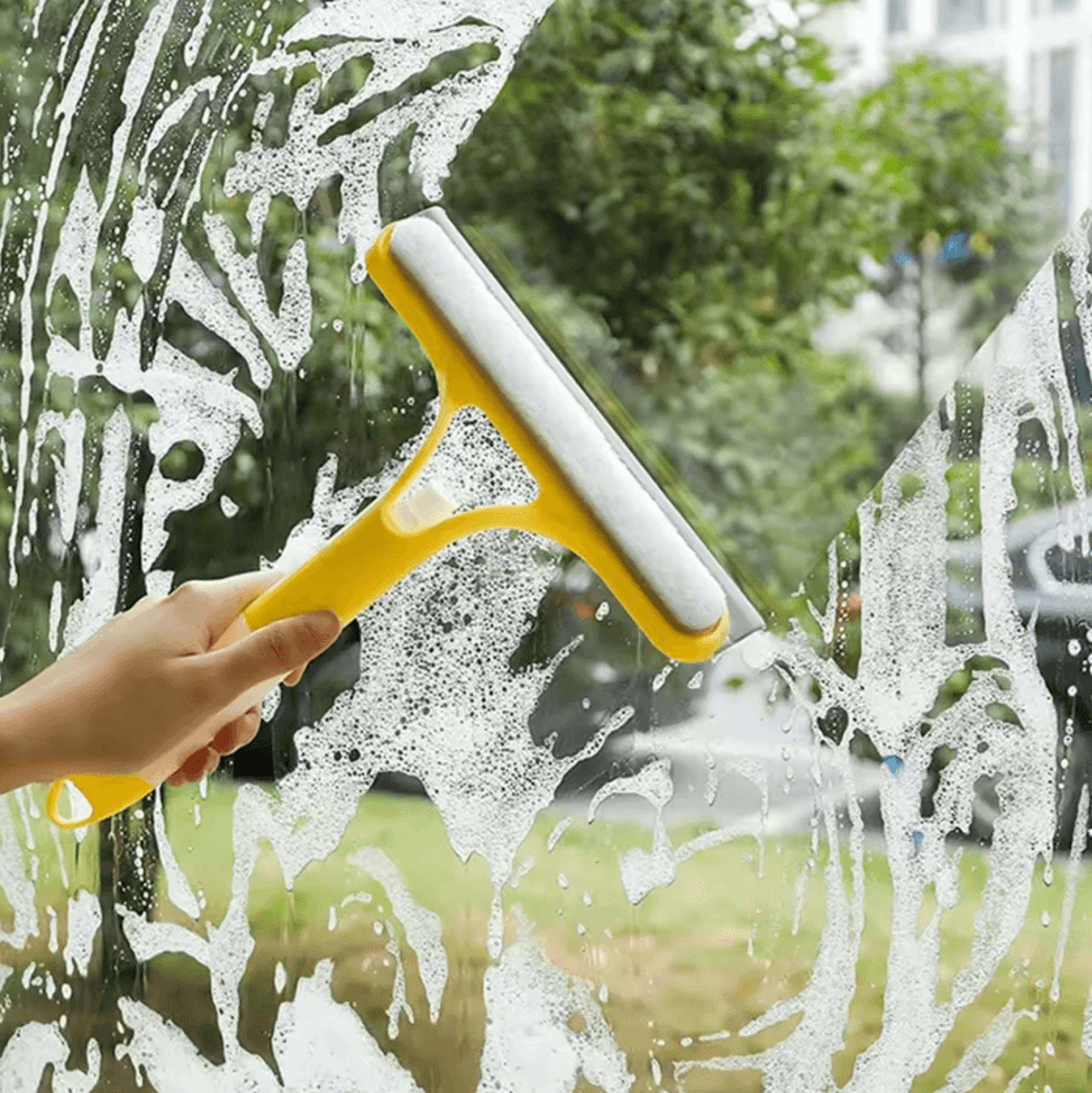 3 In 1 Window Cleaning Squeegee With Spray Bottle And Microfiber Glass Cleaner 1