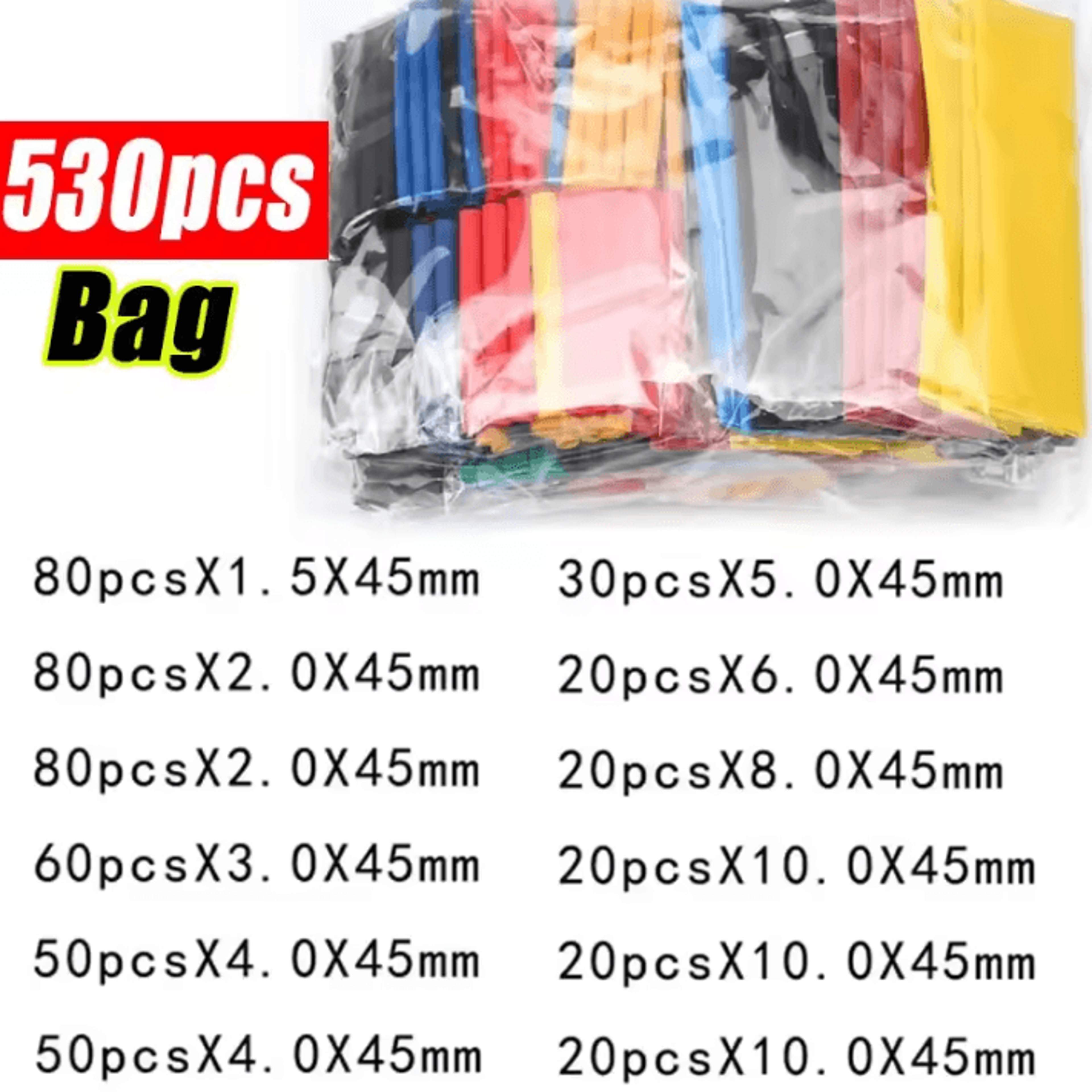 Heat Shrink Tubing Kit Assorted Electrical Wire Insulation Sleeves For Cable Repair And Wire Protec 6