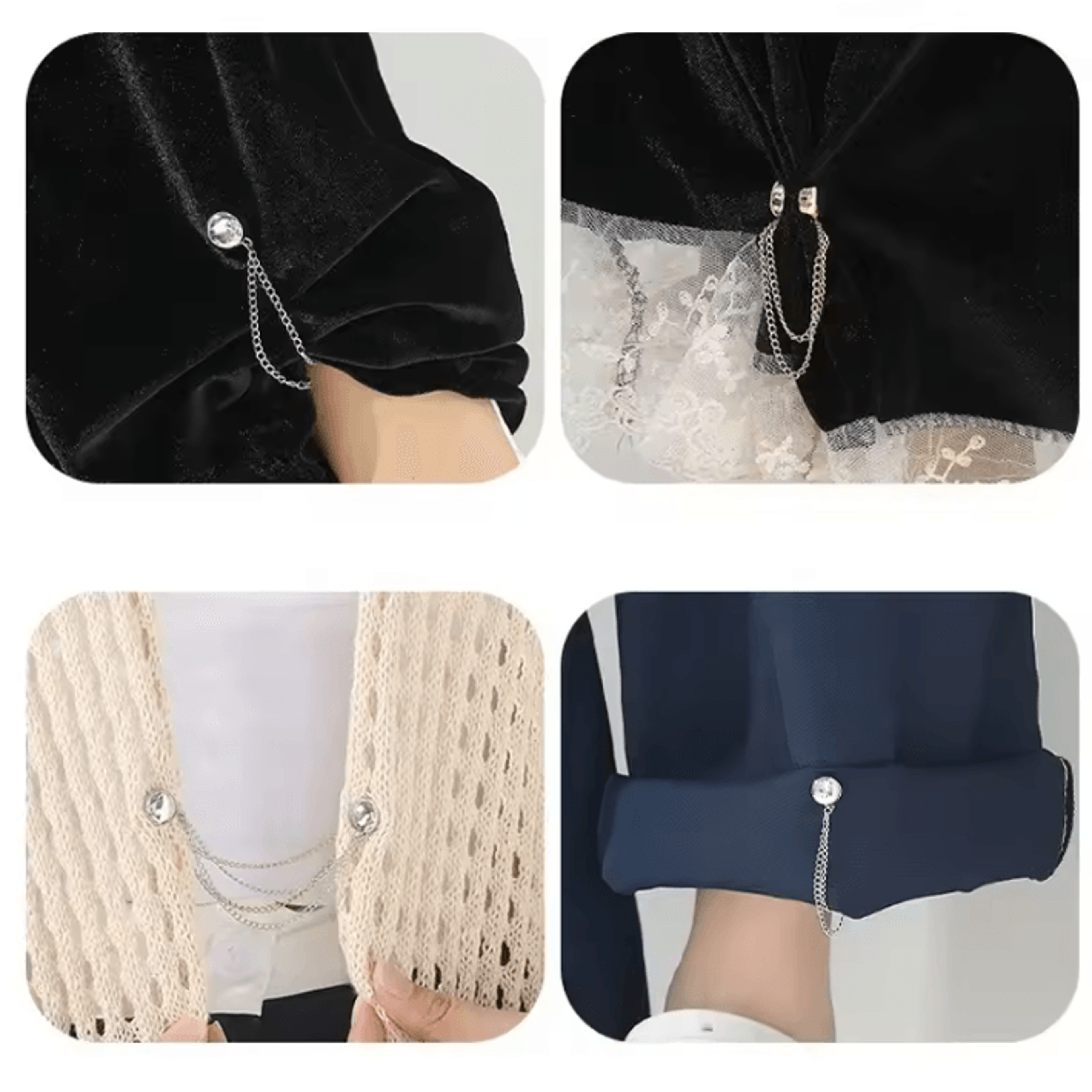 Magnetic Pants Hem Clips With Chain No Sew Trouser Leg Shortener Buckles For Jeans And Clothing 1