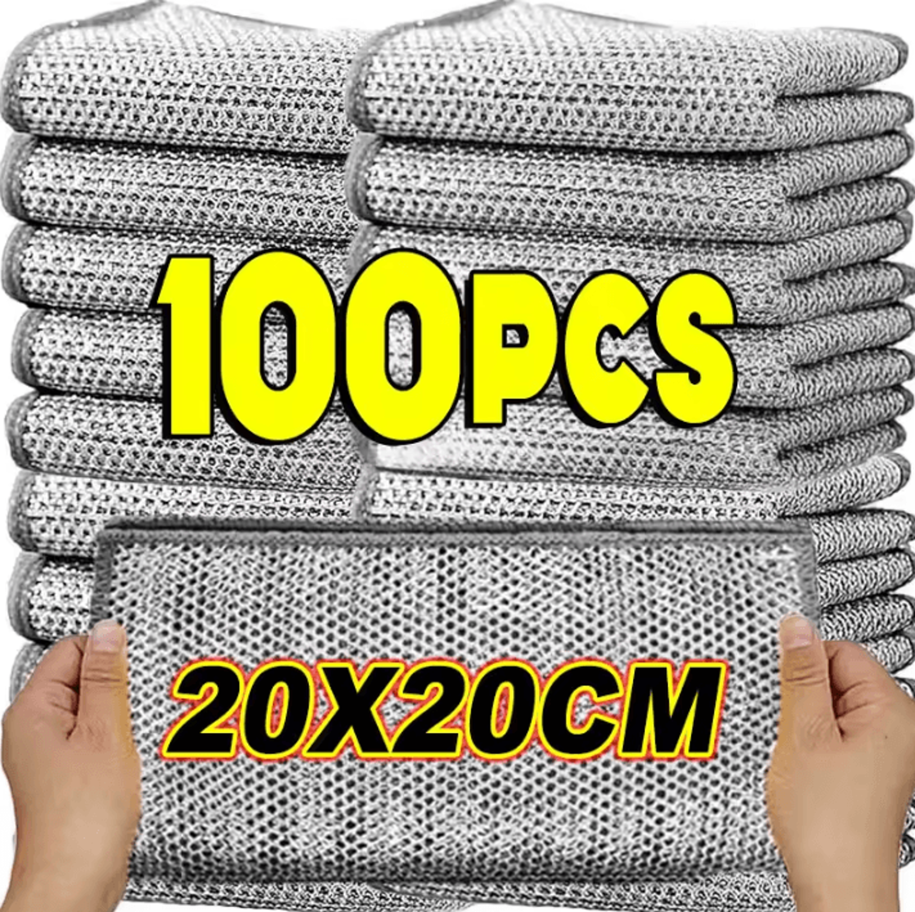Double Layer Steel Wire Cleaning Cloth Reusable Magic Dish Scrubber For Kitchen Pots And Pans 0