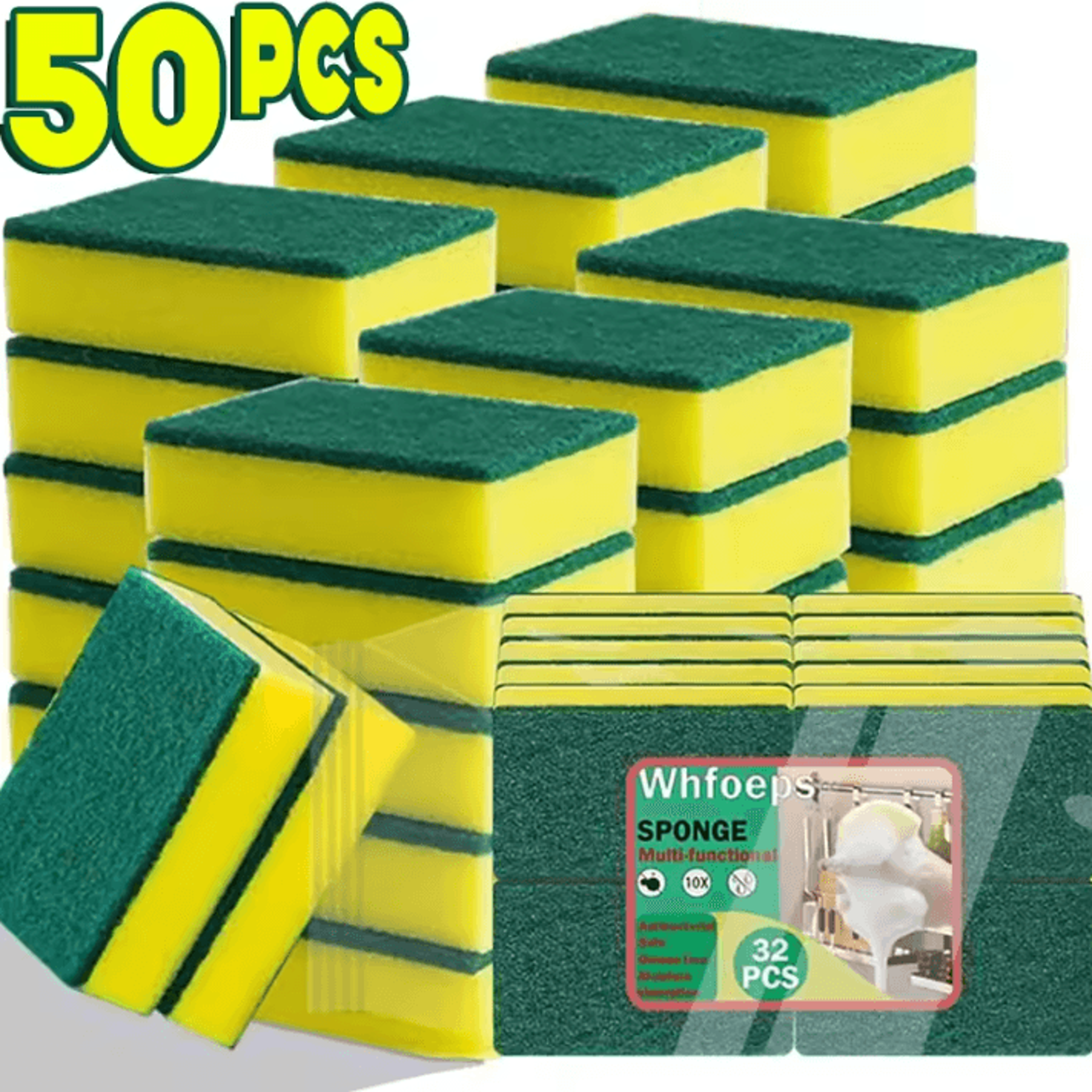 Kitchen Dishwashing Sponge Soft Absorbent Scouring Pad For Pots Pans And Household Cleaning 3