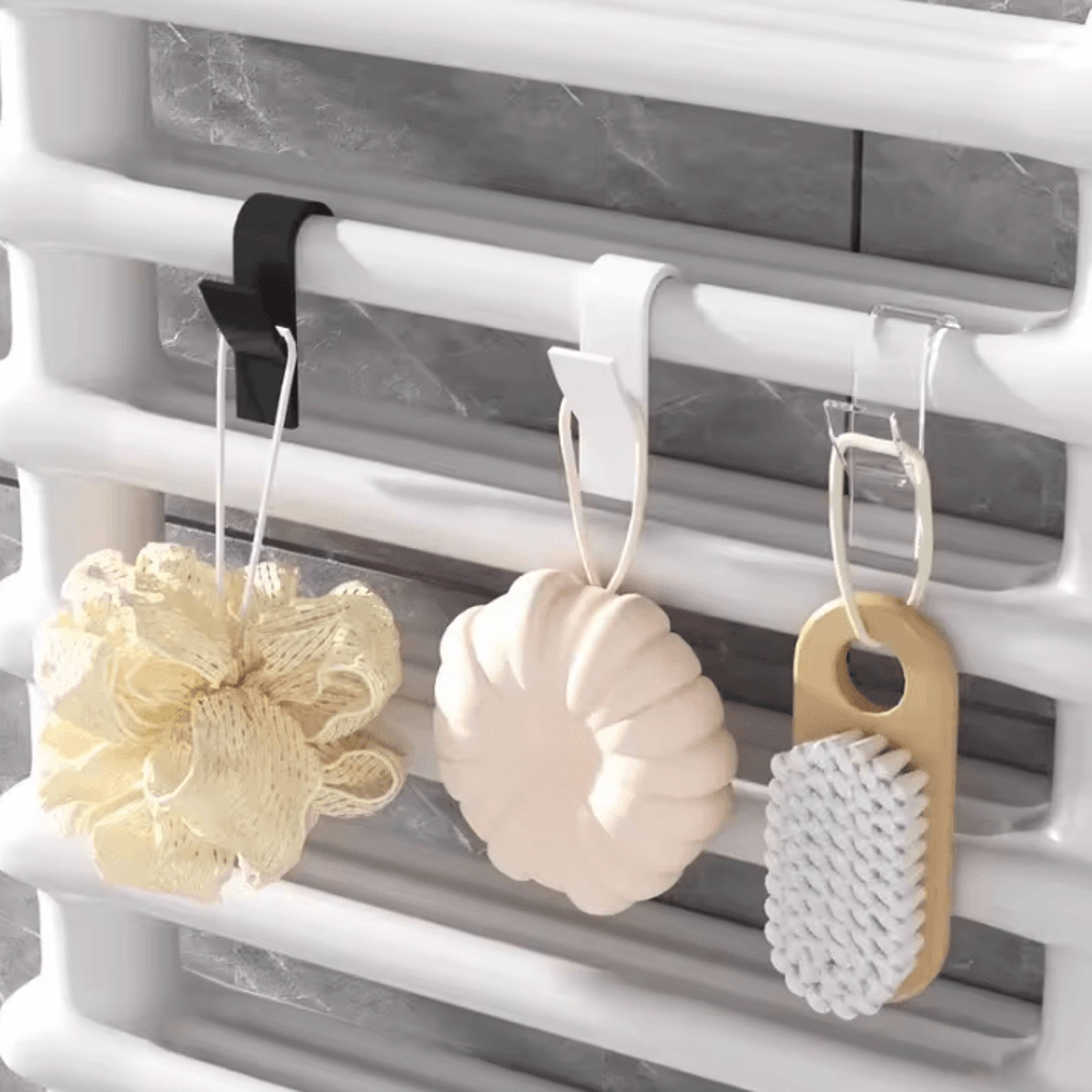 Transparent Radiator Shelf Organizer With Hooks Bathroom Storage Rack For Heated Towel Rails And Ki 1