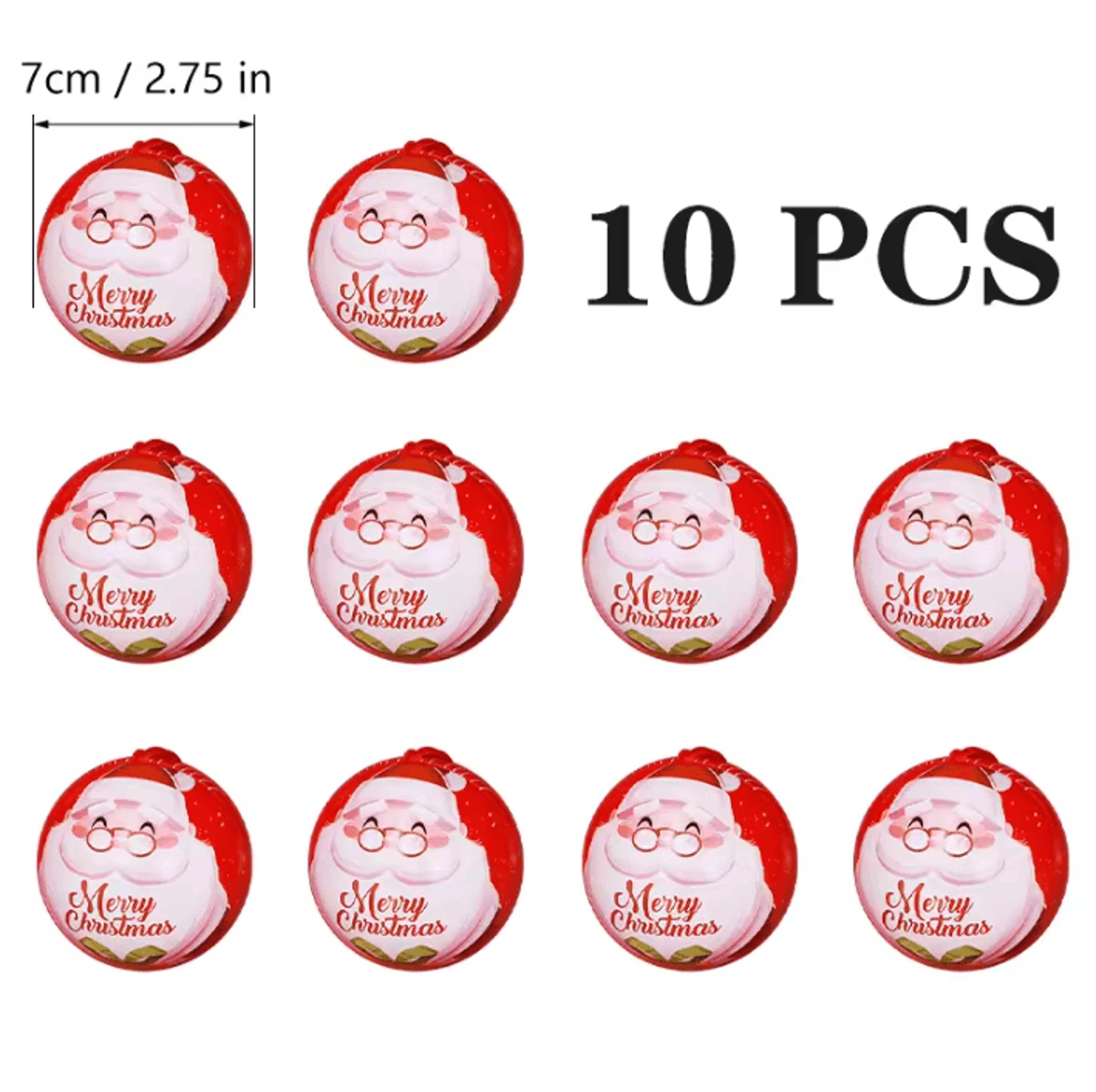 Christmas Ball Candy Gift Boxes Hanging Ornament Tin Storage Containers Set Of 10 4