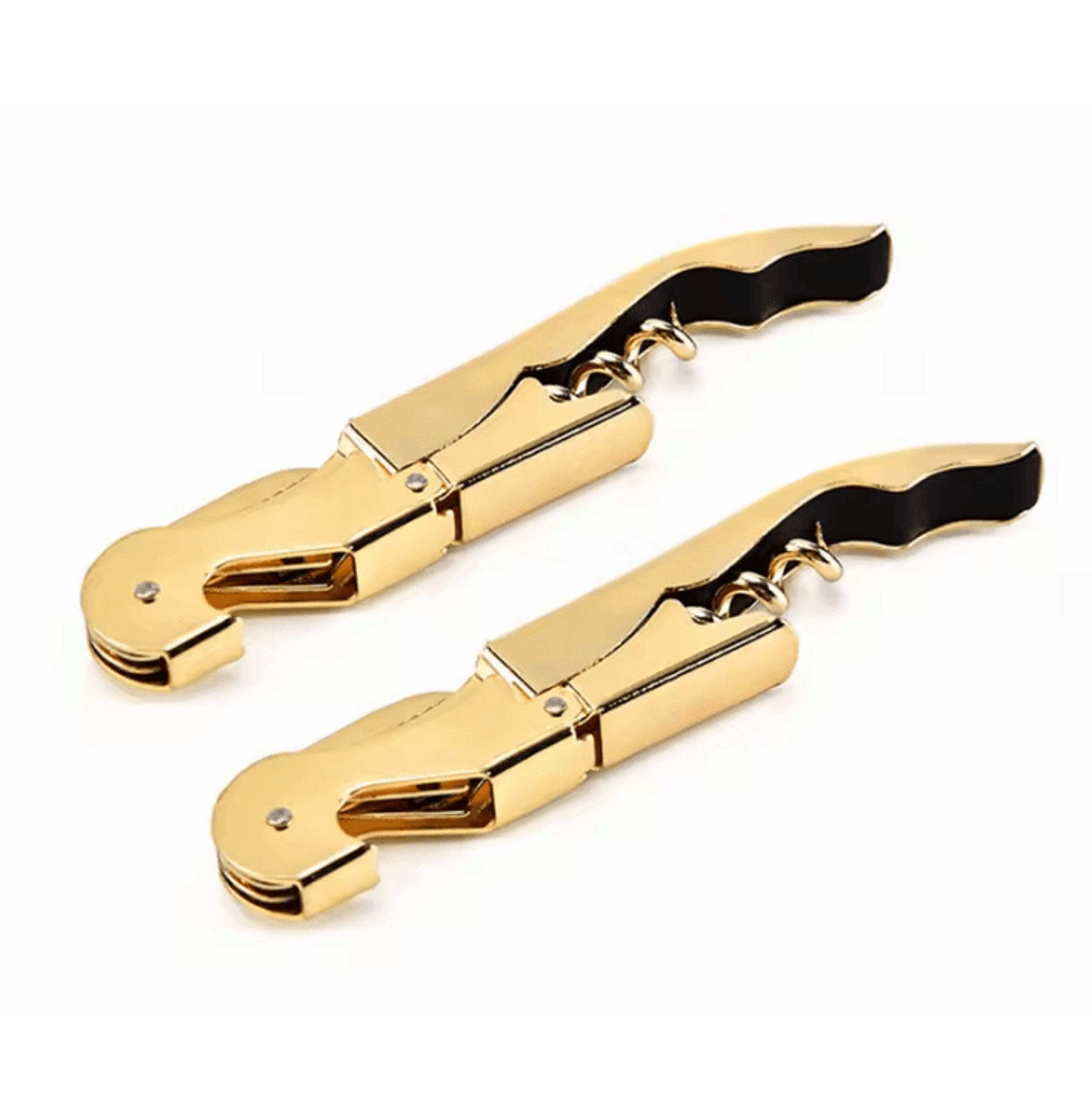 Gold Plated Waiters Corkscrew Multi Function Wine Bottle Opener With Double Hinge 1