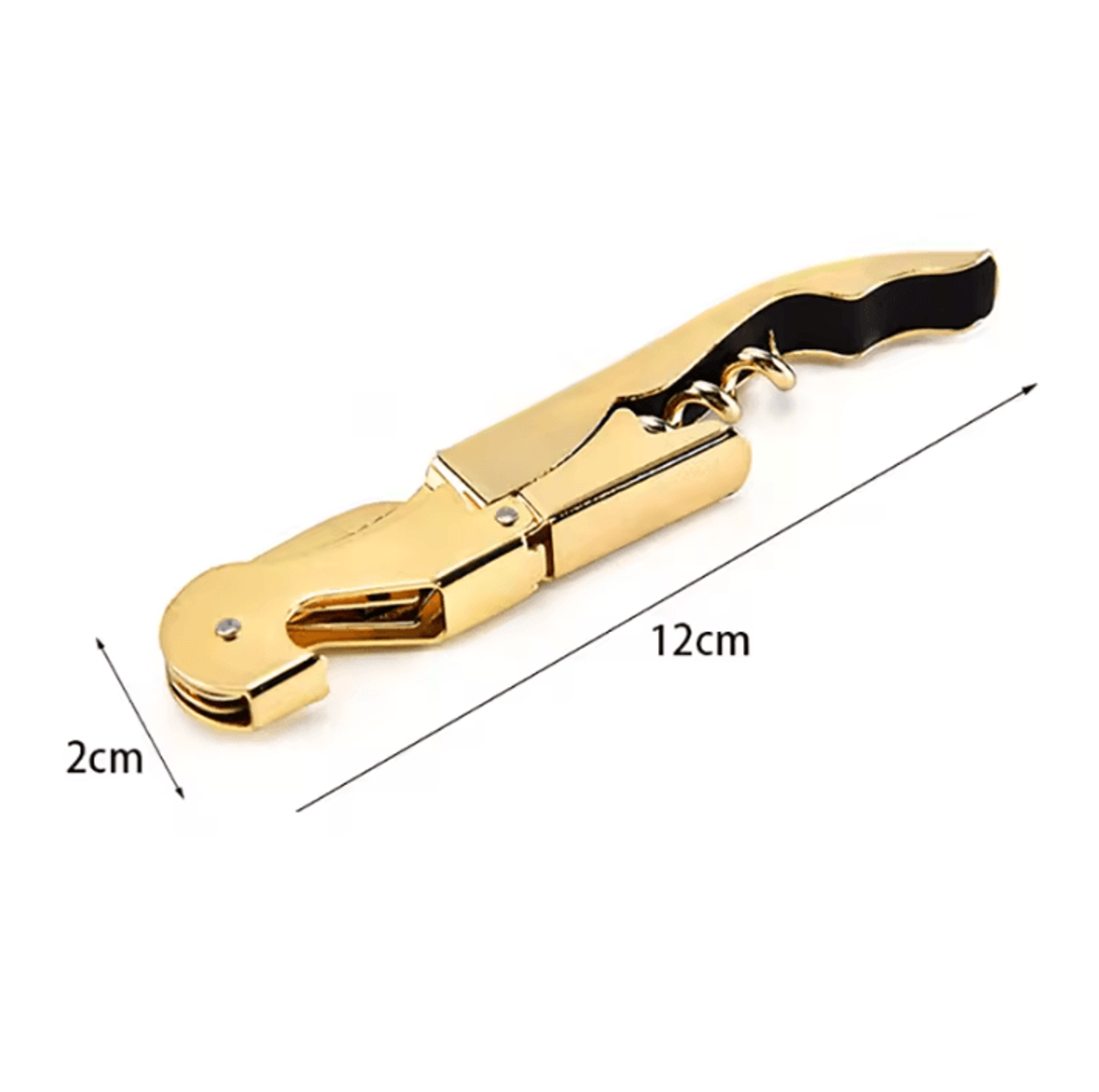 Gold Plated Waiters Corkscrew Multi Function Wine Bottle Opener With Double Hinge 2