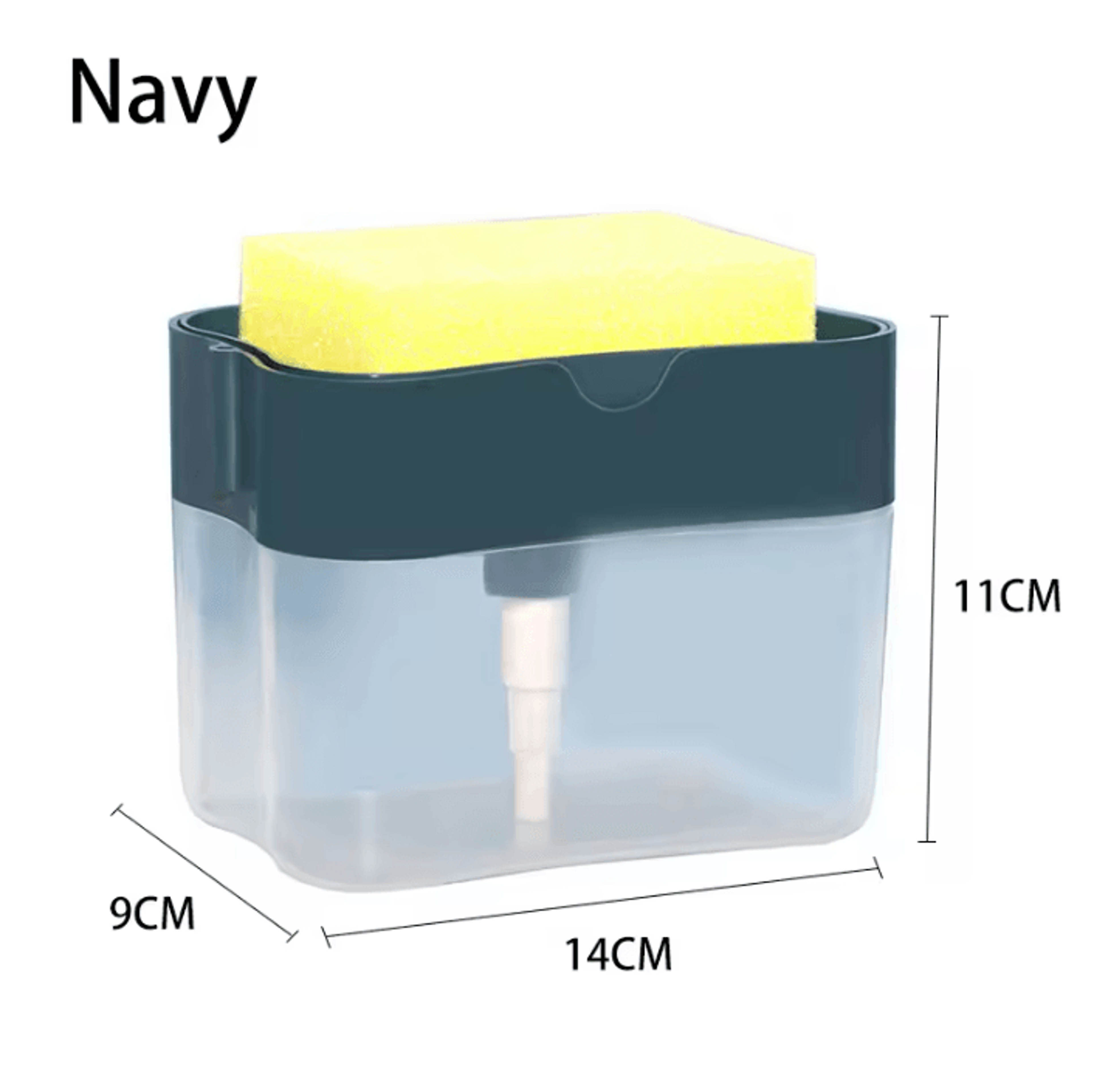 2in1 Dish Soap Dispenser With Sponge Holder Press Pump Kitchen Sink Organizer 2