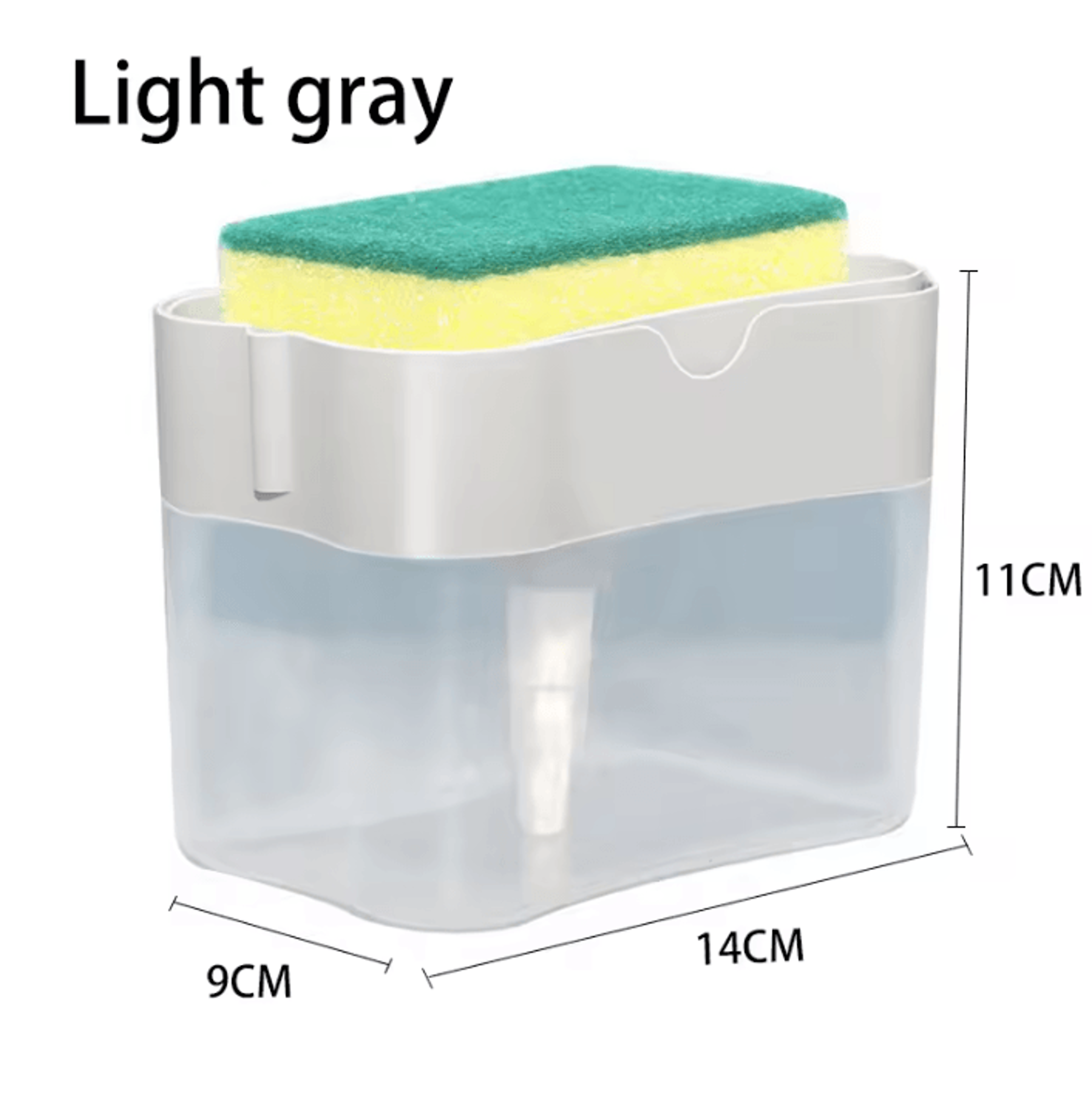 2in1 Dish Soap Dispenser With Sponge Holder Press Pump Kitchen Sink Organizer 5