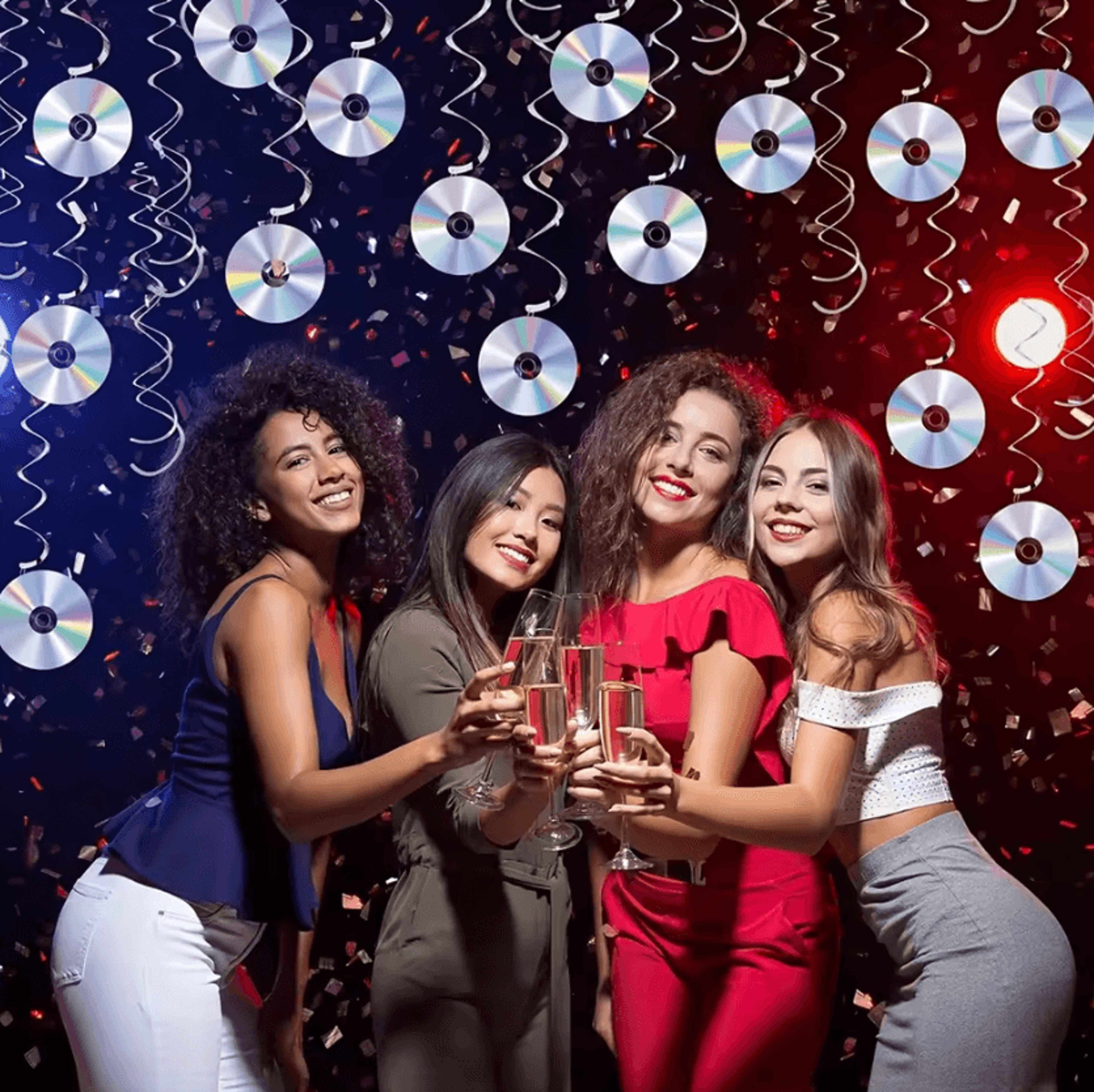 16Piece Disco Hanging Decorations Record Spiral Party Decorations For 70s 80s And MusicThemed Parti 3