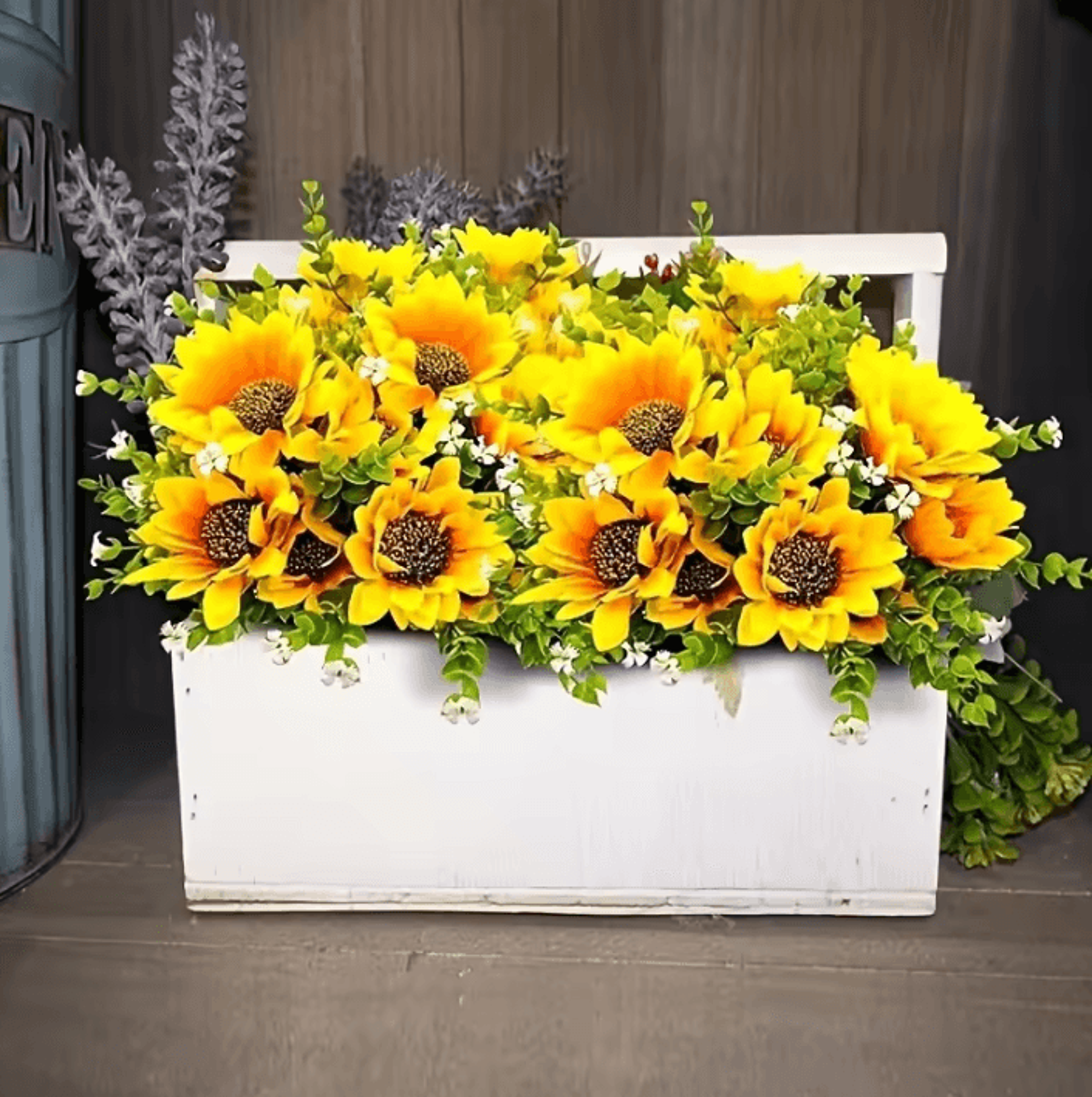 Artificial Sunflower Bouquet With Stems Faux Floral Arrangement For Home And Wedding Decor 1