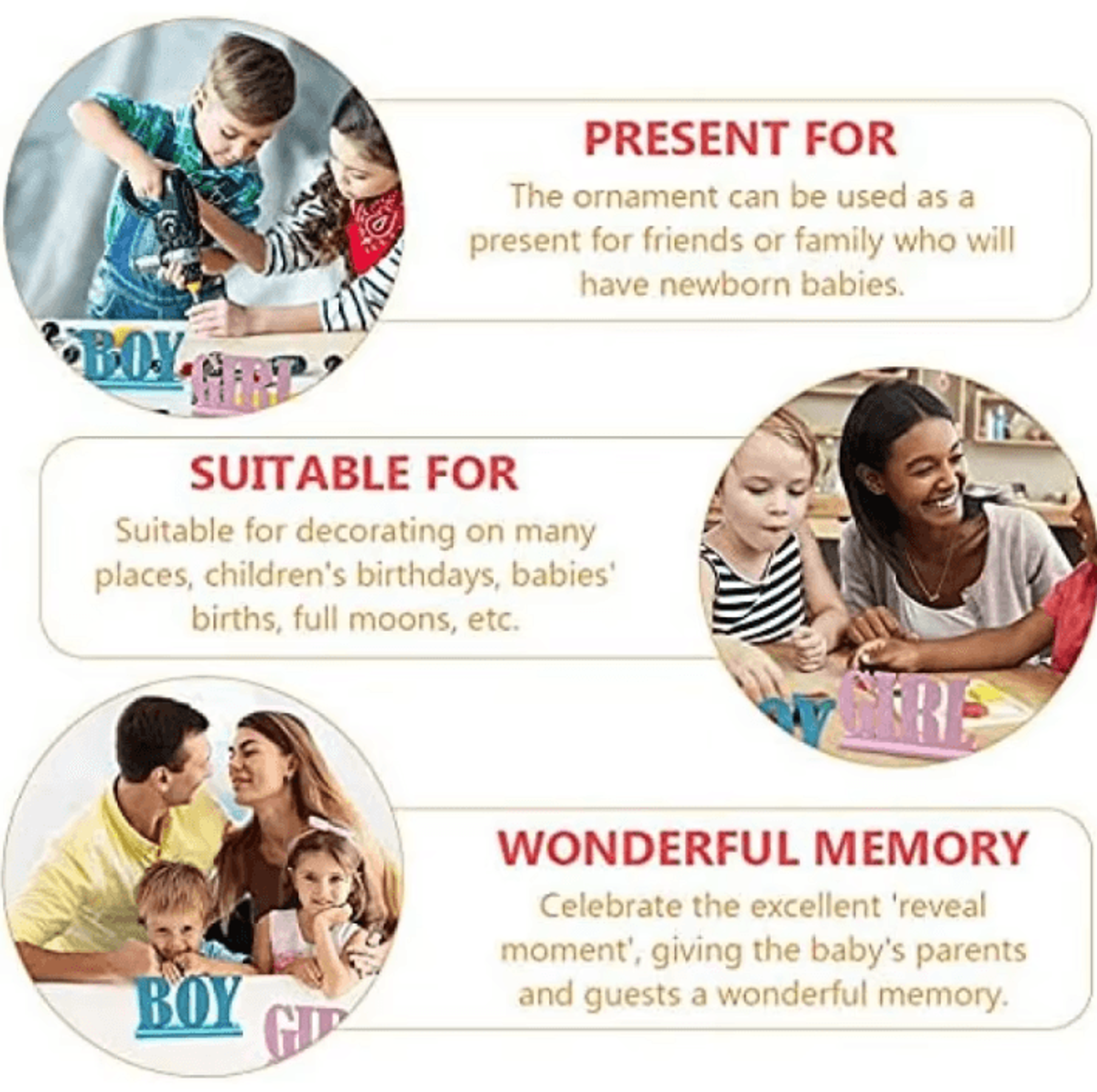 Boy Girl Wooden Table Decorations For Gender Reveal Baby Shower Centerpieces 4