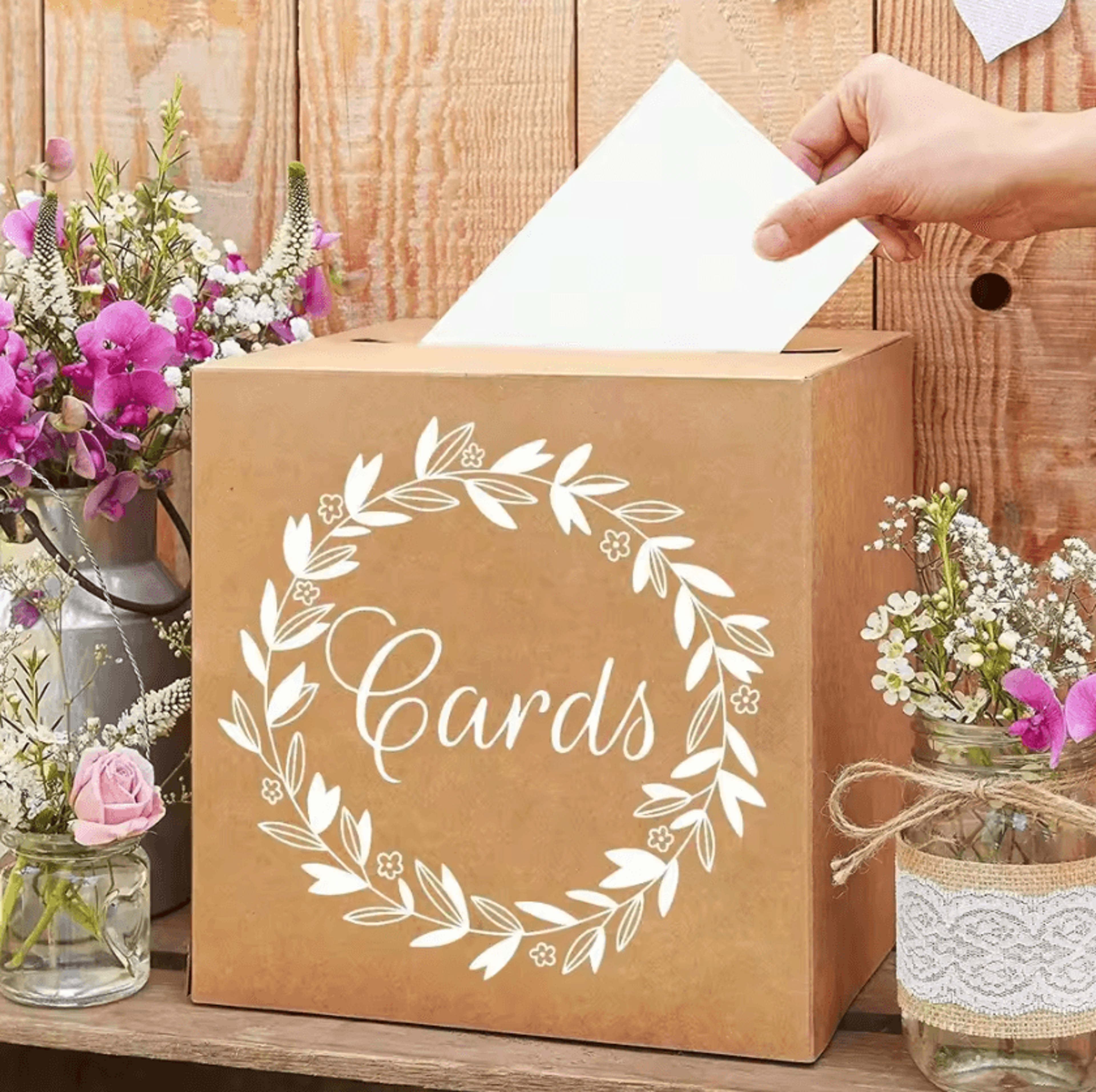 Kraft Card Box Wedding Gift Card Holder For Reception And Party Decorations 0