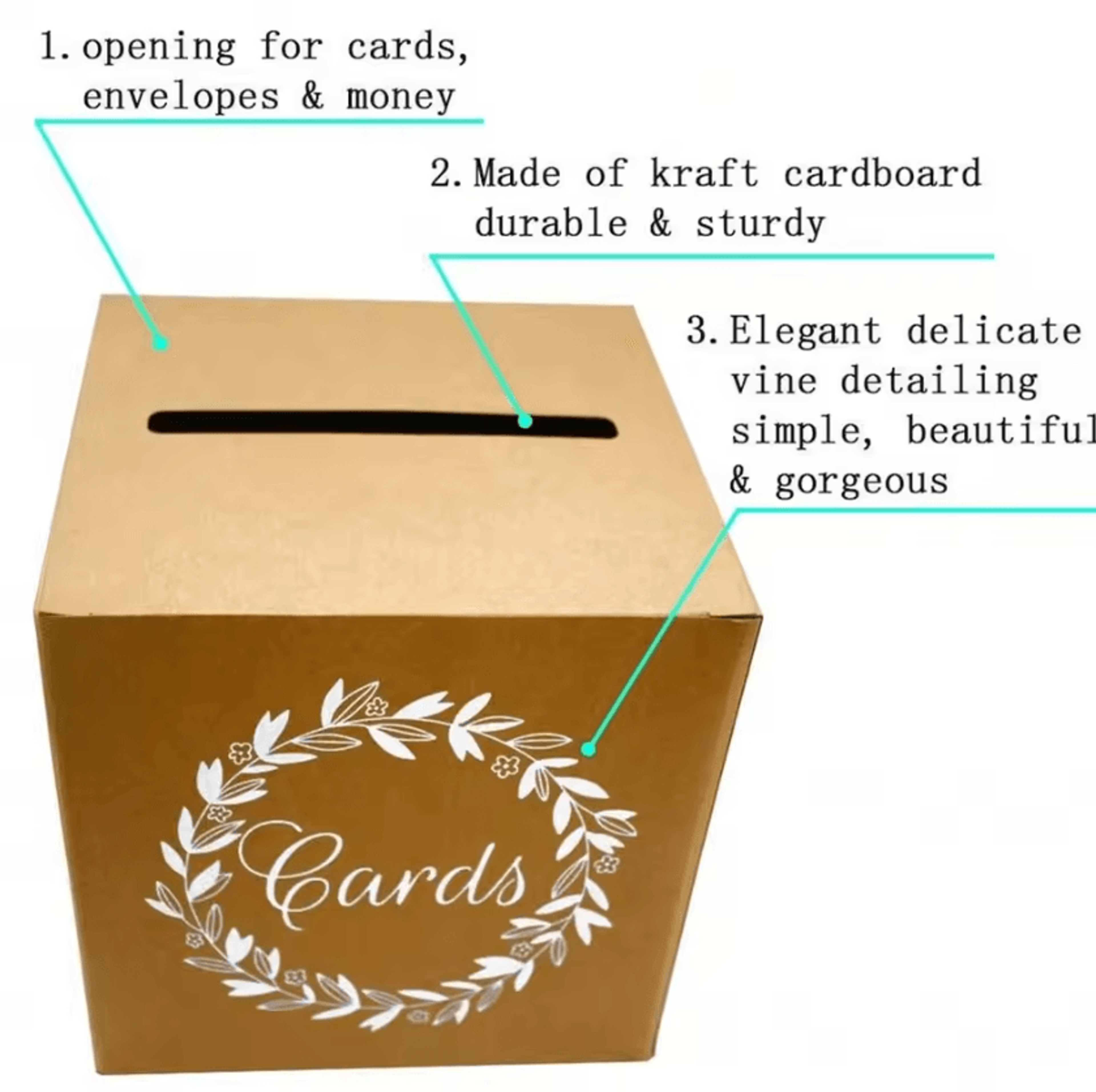 Kraft Card Box Wedding Gift Card Holder For Reception And Party Decorations 4