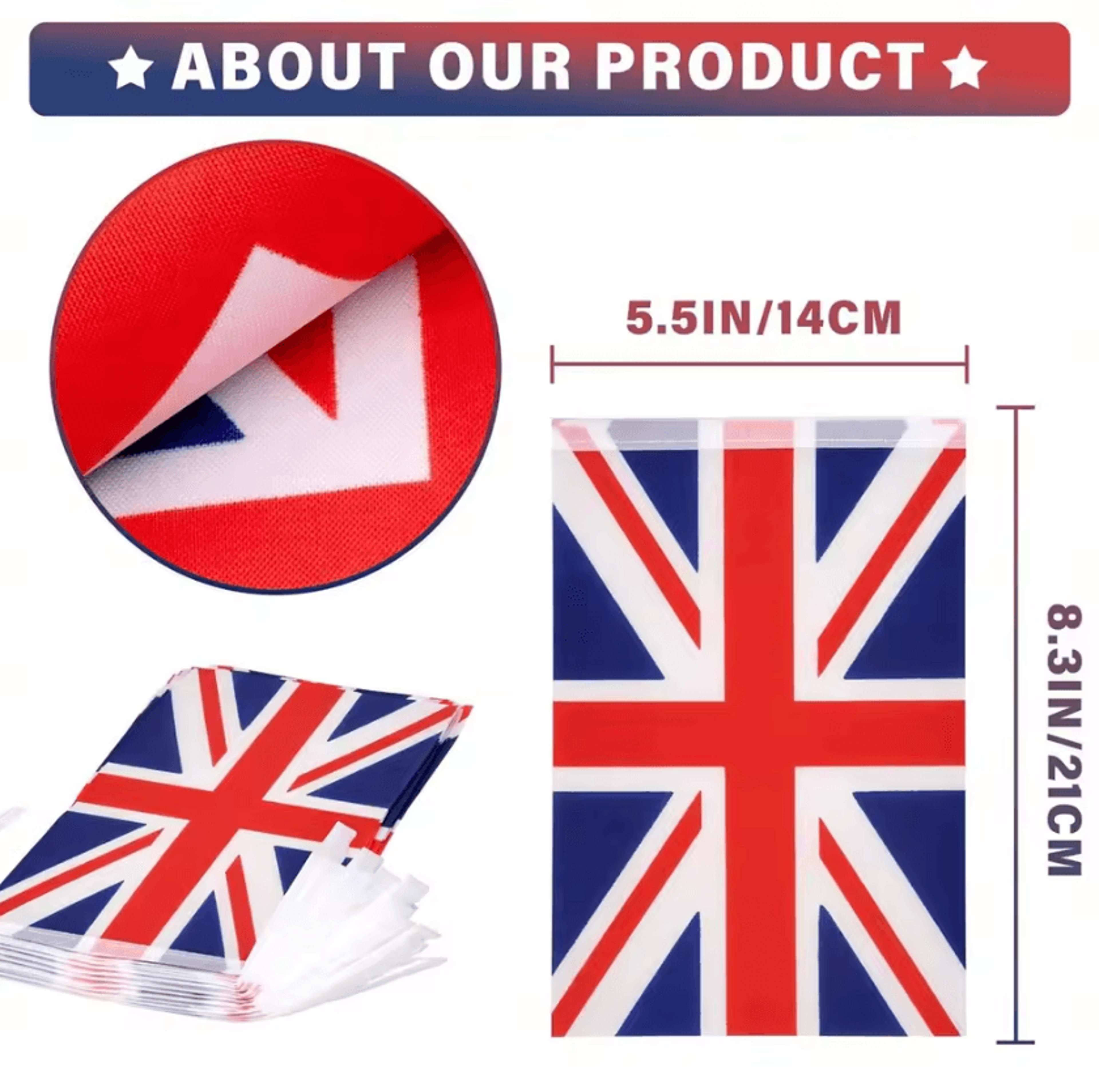 United Kingdom Union Jack Pennant Banner For Parties Sports Events And Decorations 4