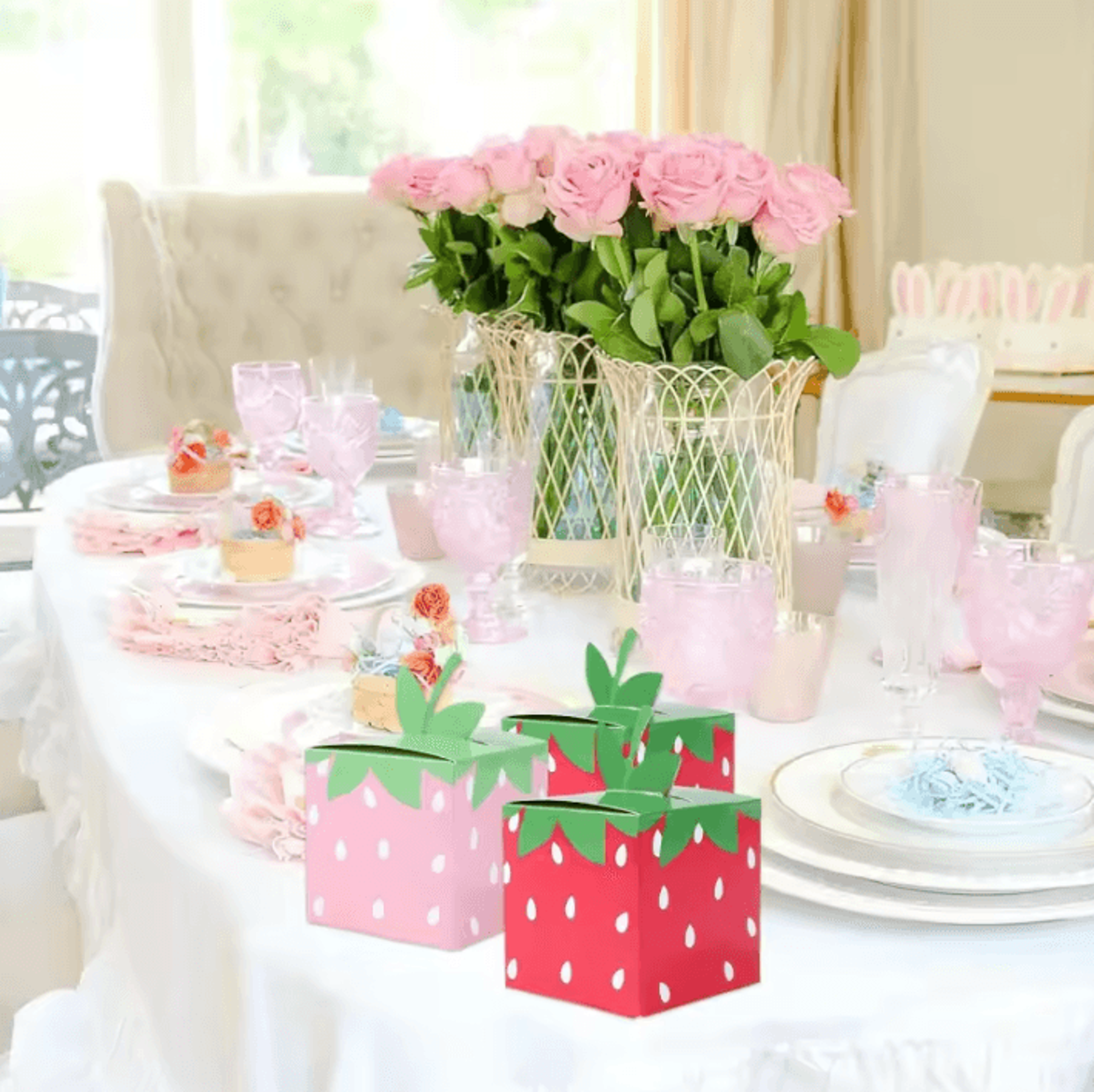 Strawberry Candy Gift Boxes Summer Party Favor Treat Boxes 2