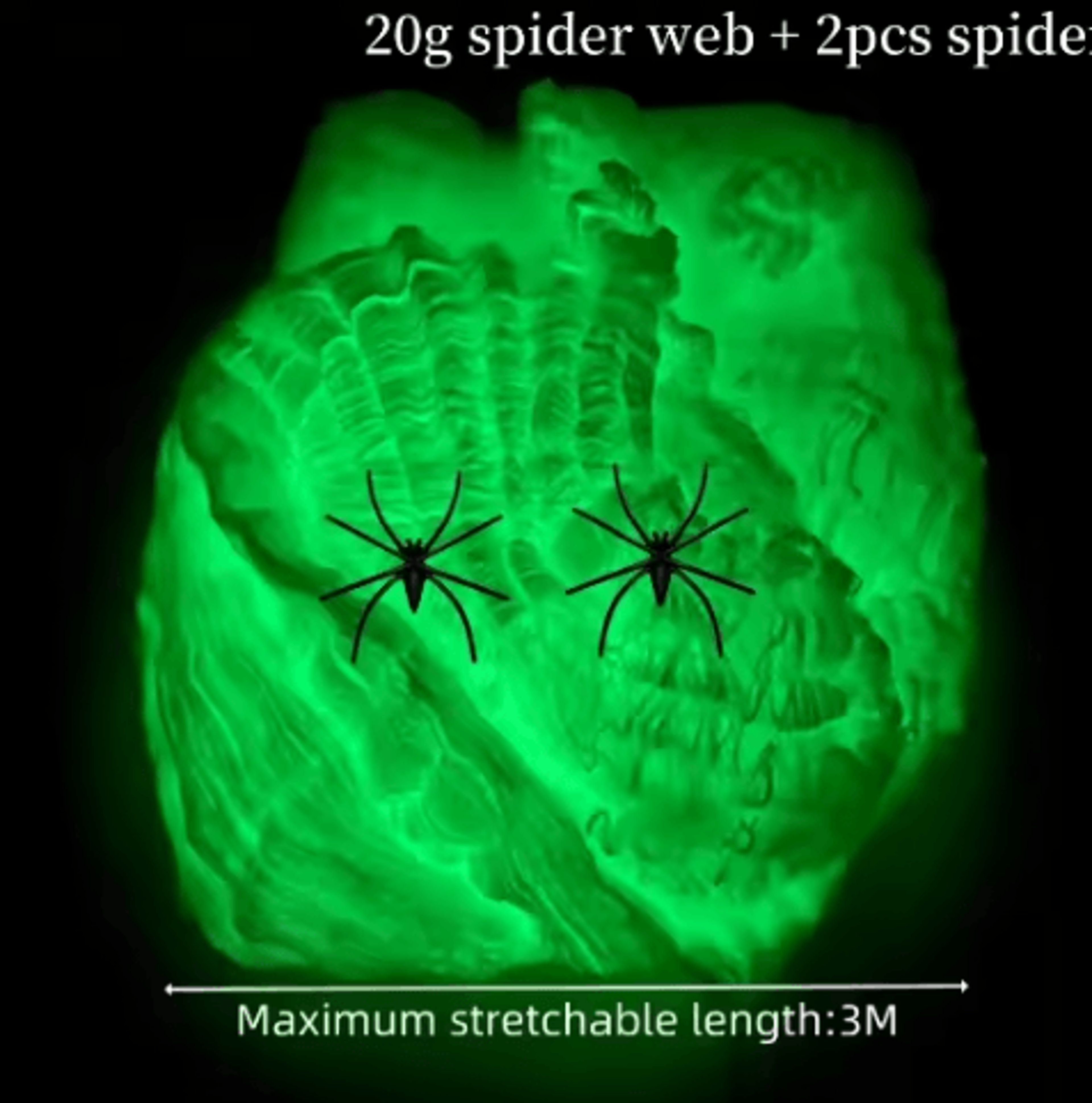 Glow In The Dark Spider Web Decoration Set With Spiders For Halloween Parties 4
