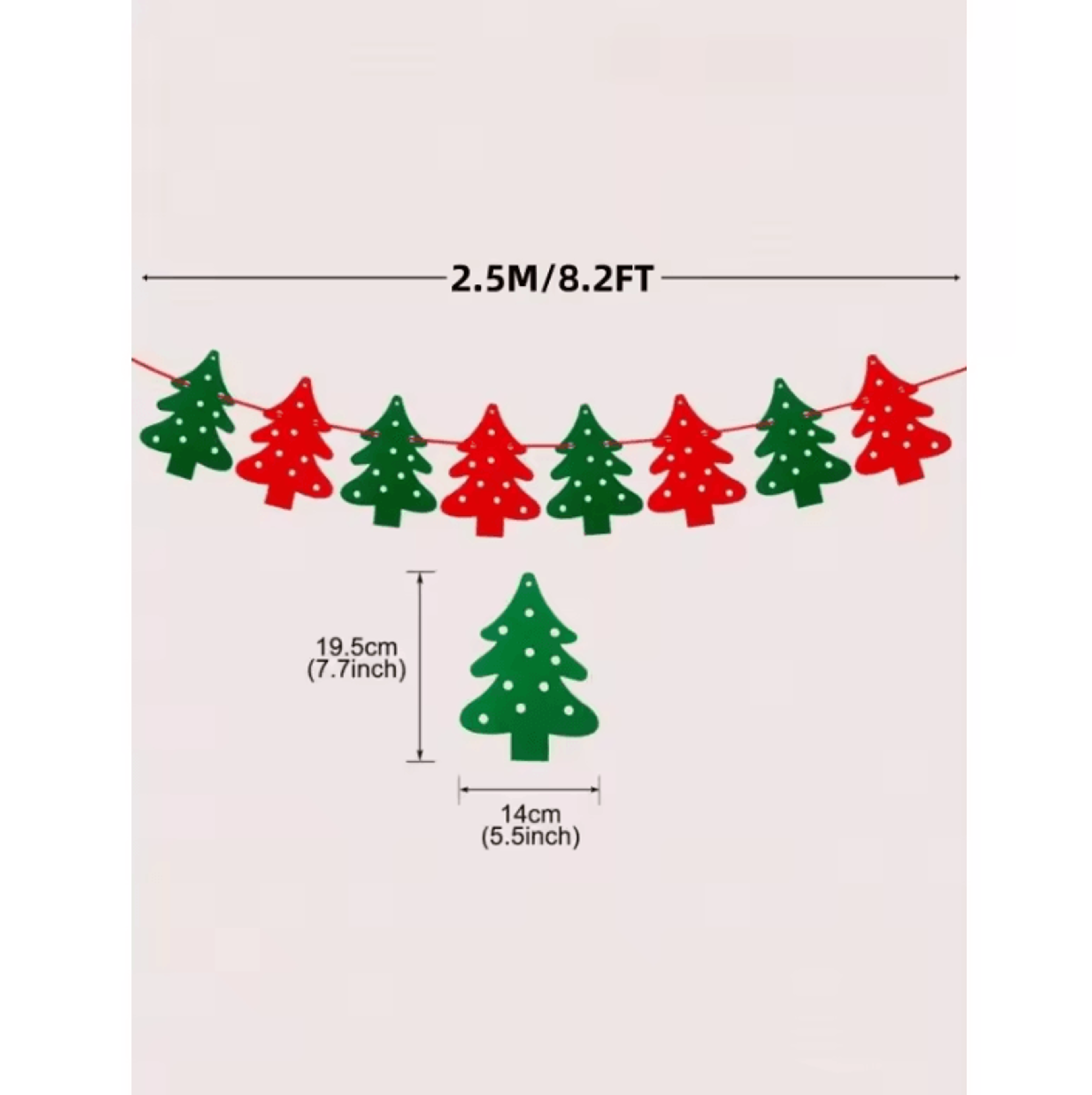 Christmas Tree Felt Banner Hanging Garland Holiday Wall Decoration 1