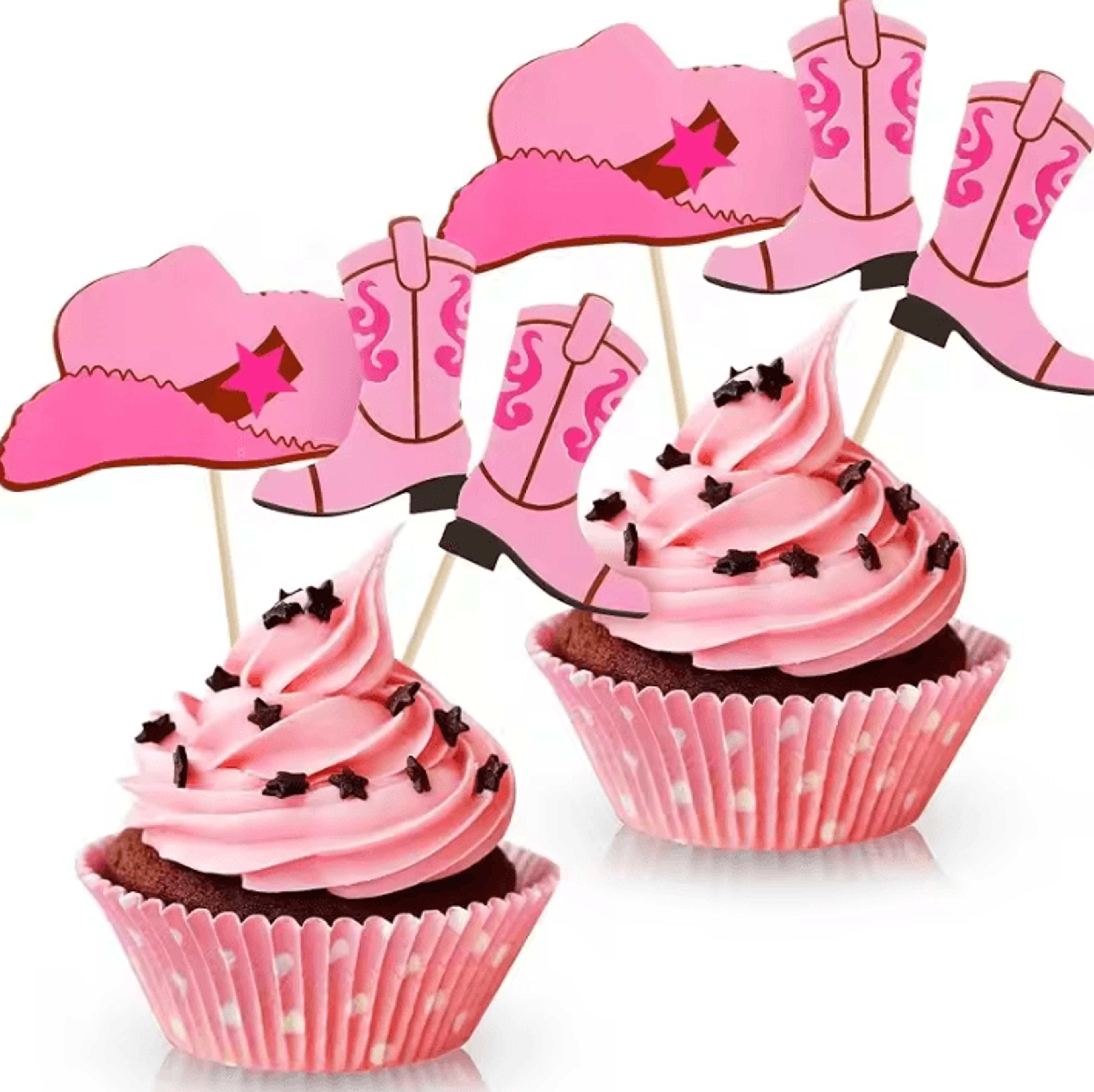 Cowboy Hat And Boots Cupcake Toppers Western Birthday Cake Decorations 4