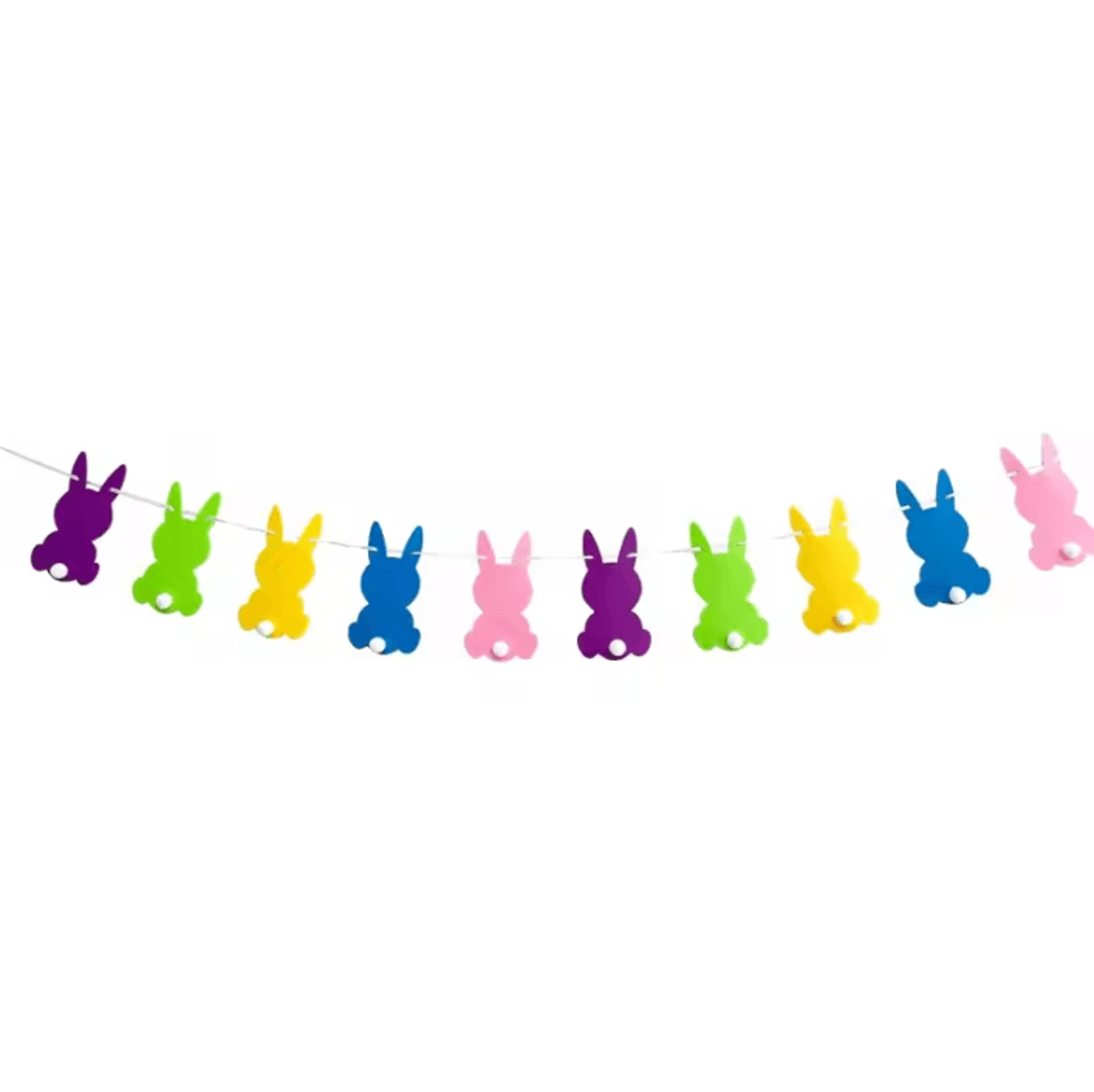 Easter Bunny Felt Banner Rabbit Tail Garland For Holiday Party Decorations 0