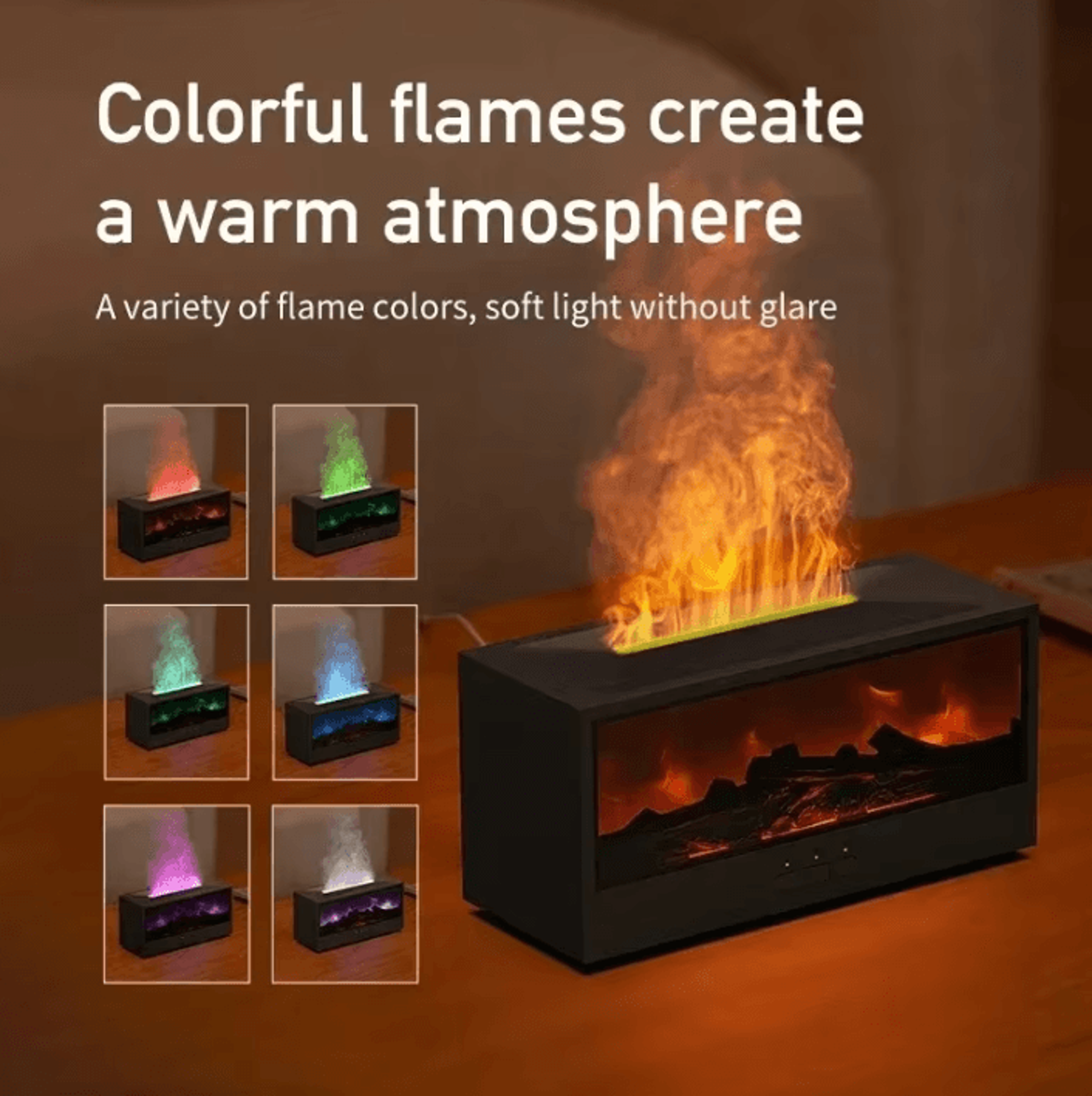 3D Flame Aroma Diffuser Humidifier  Essential Oil Diffuser With LED Flame Effect  Remote Control 1
