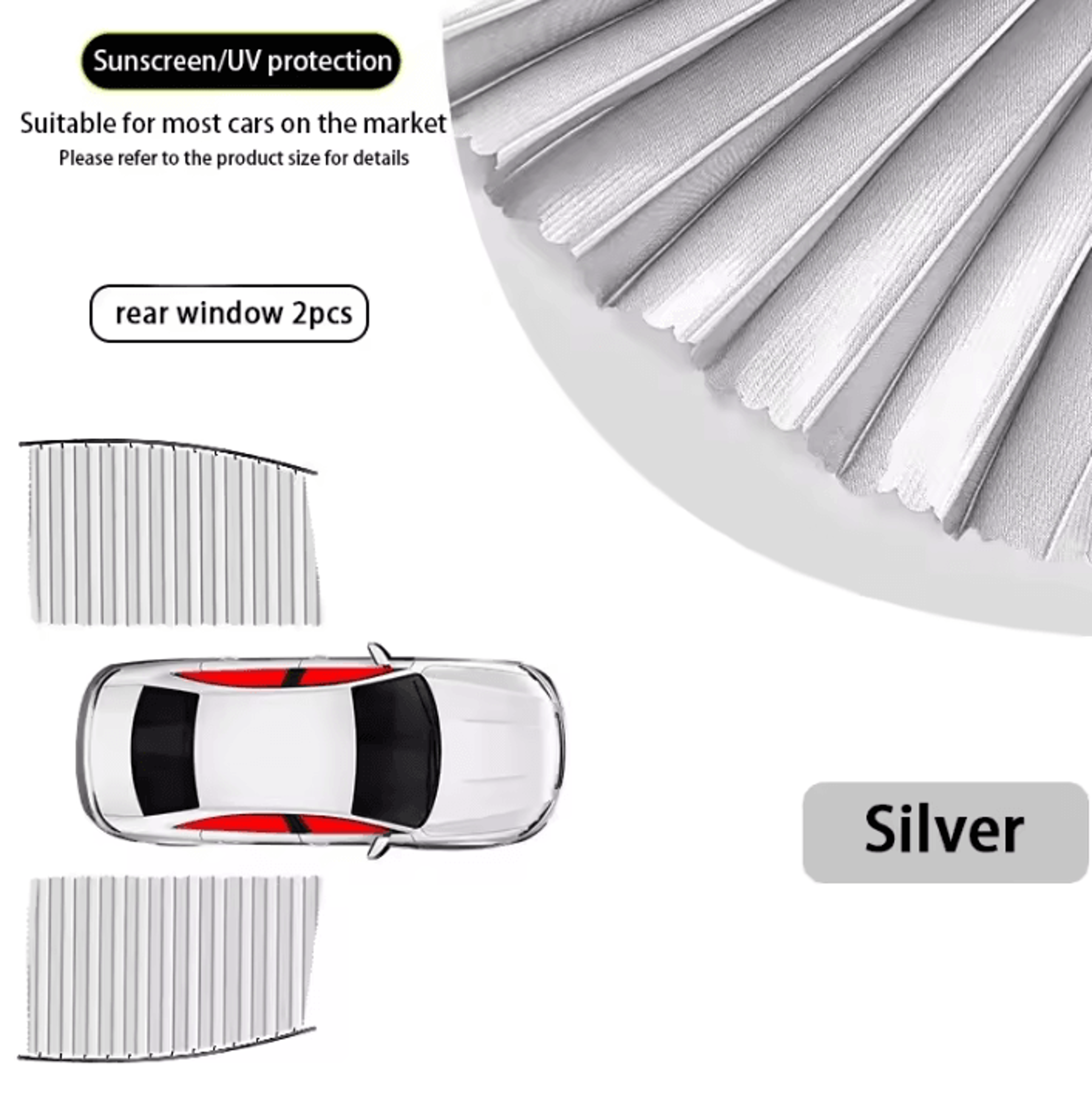 Car Retractable Privacy Window Curtains With Sliding Track Sunshade For Side Windows 7