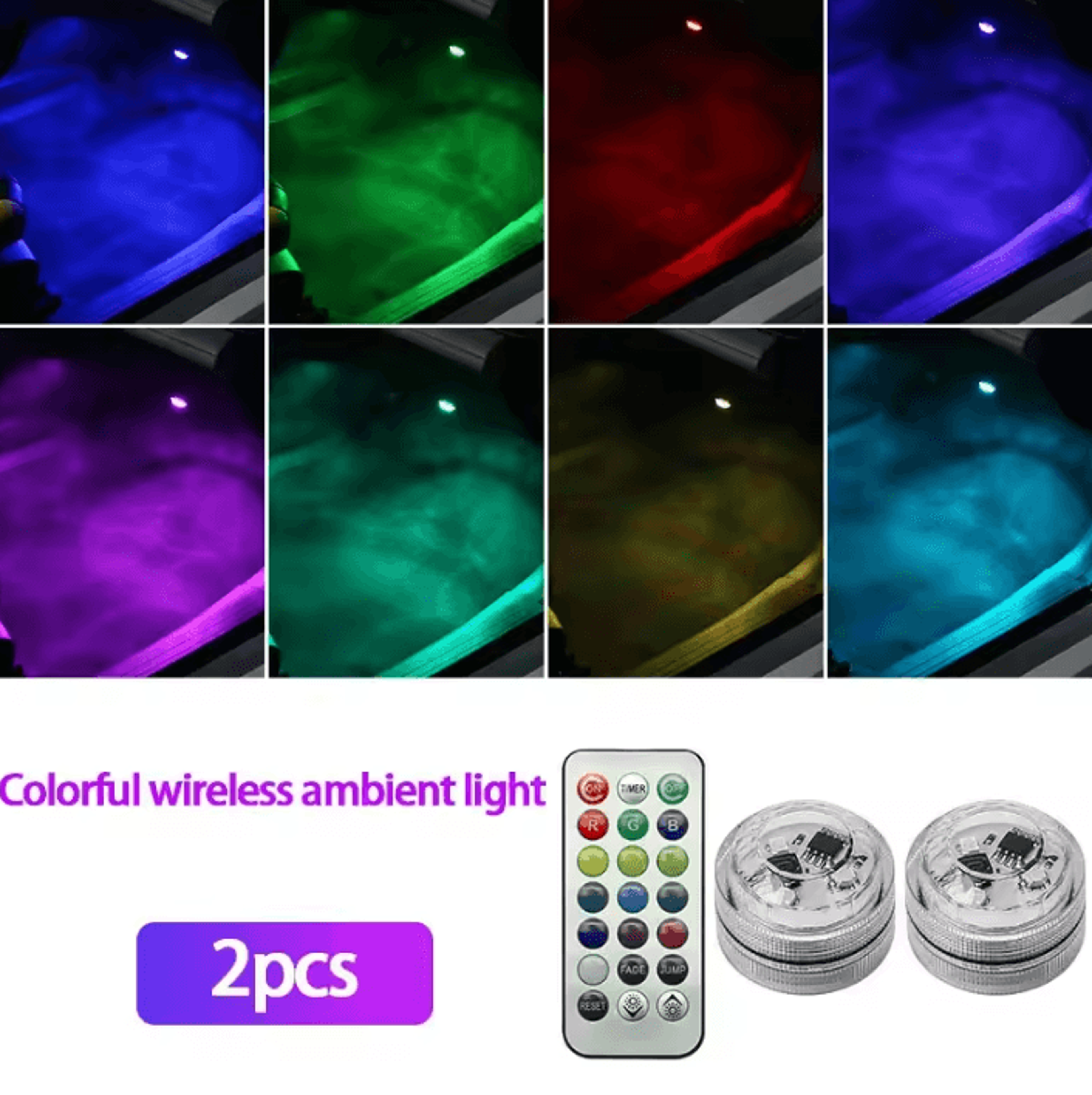 Wireless LED Car Interior Ambient Lights With Remote Control 4