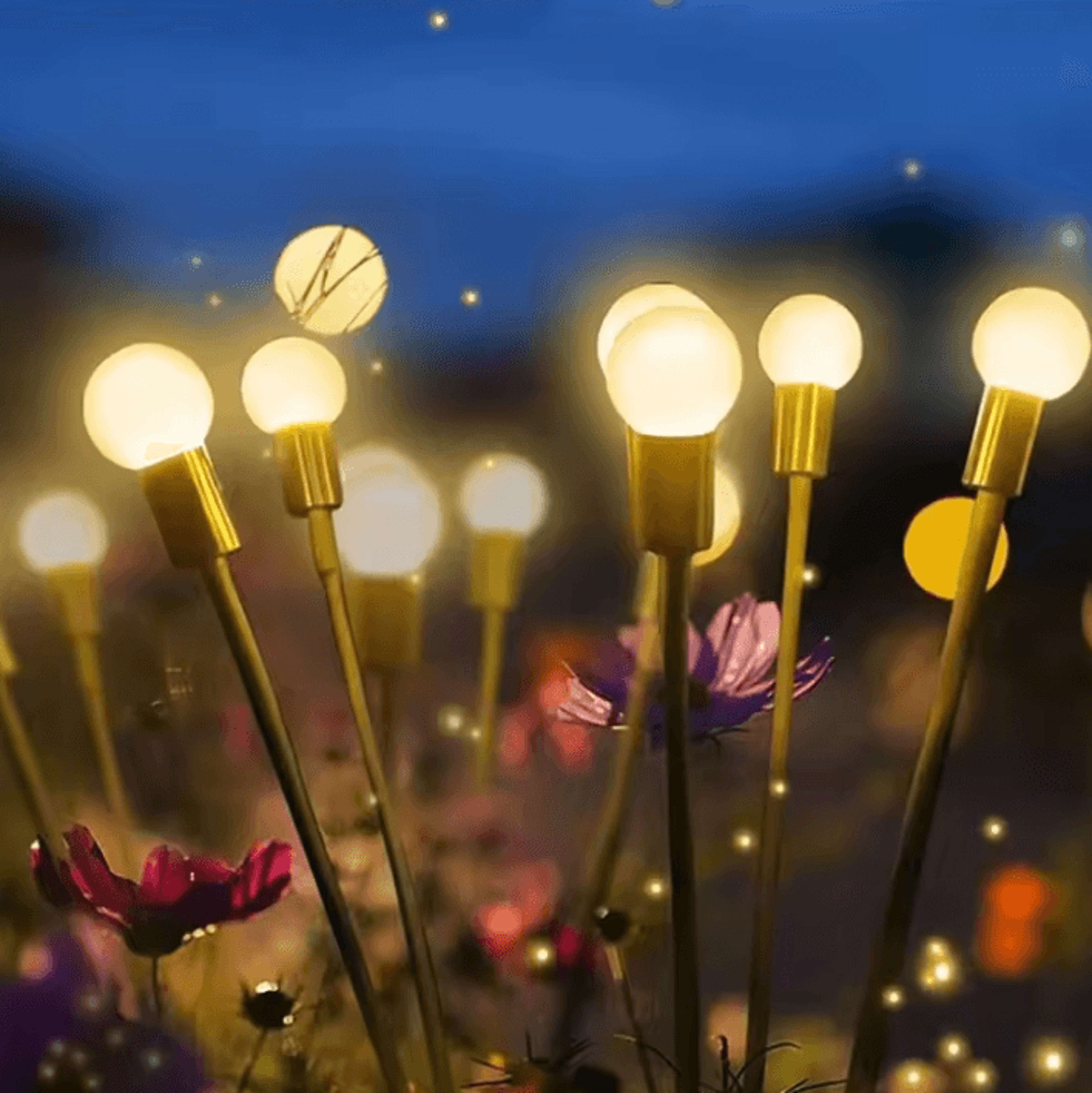 Solar Powered Firefly Garden Lights Waterproof Outdoor Decor 2