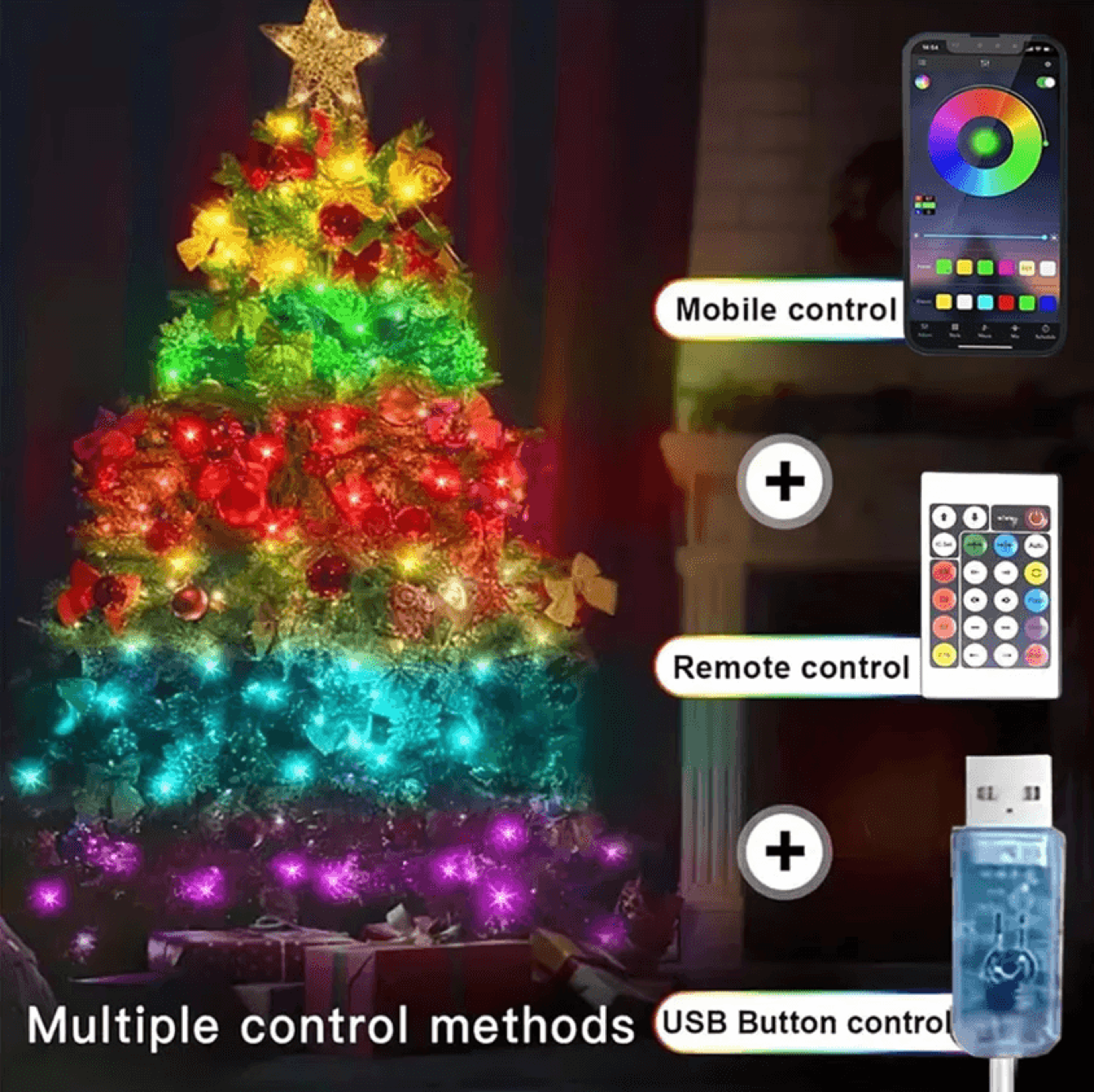Smart Bluetooth LED Fairy Light Strip  Smart LED Fairy Lights With USB Power  Music Sync For Bedroo 2