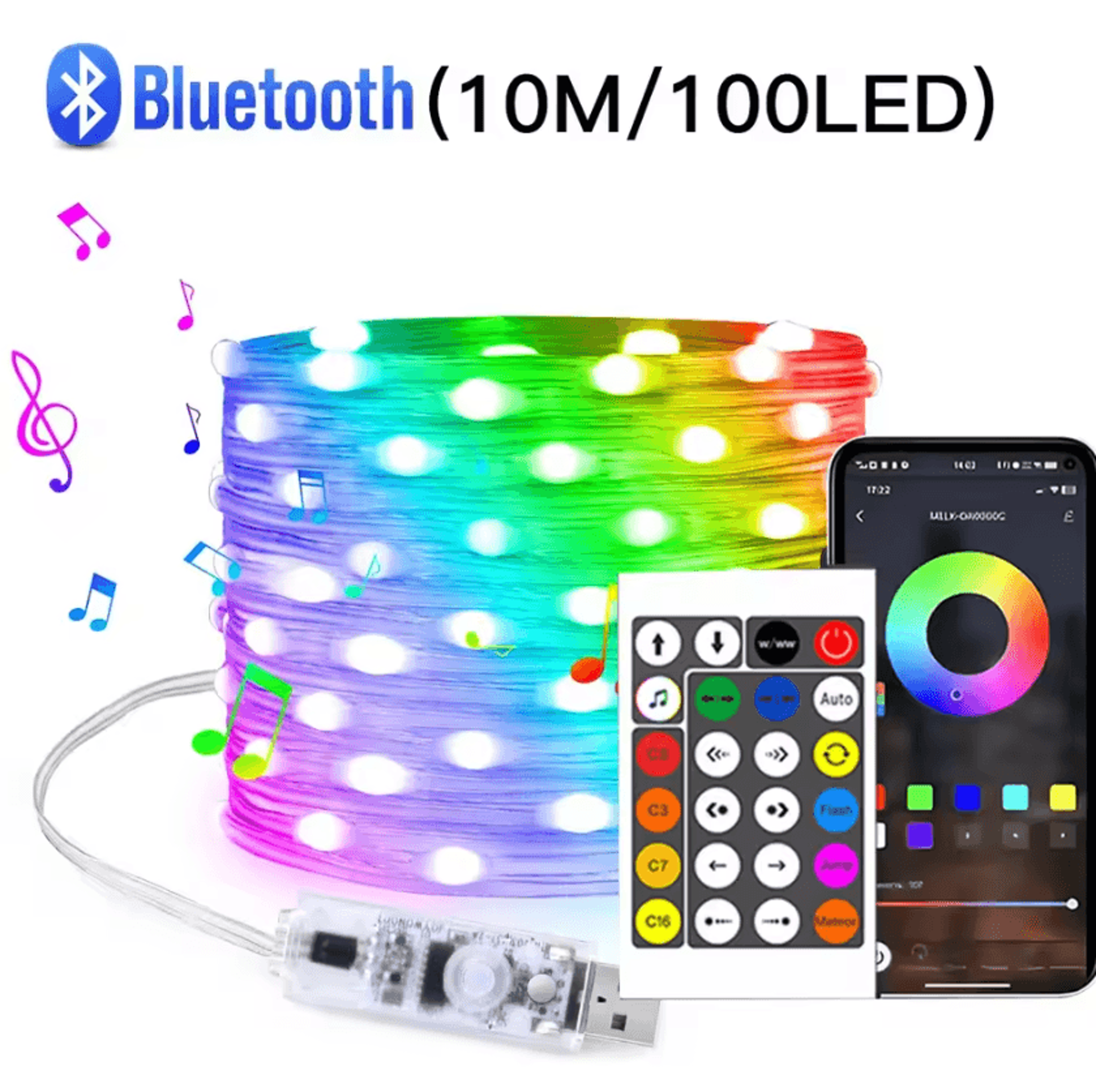 Smart Bluetooth LED Fairy Light Strip  Smart LED Fairy Lights With USB Power  Music Sync For Bedroo 5